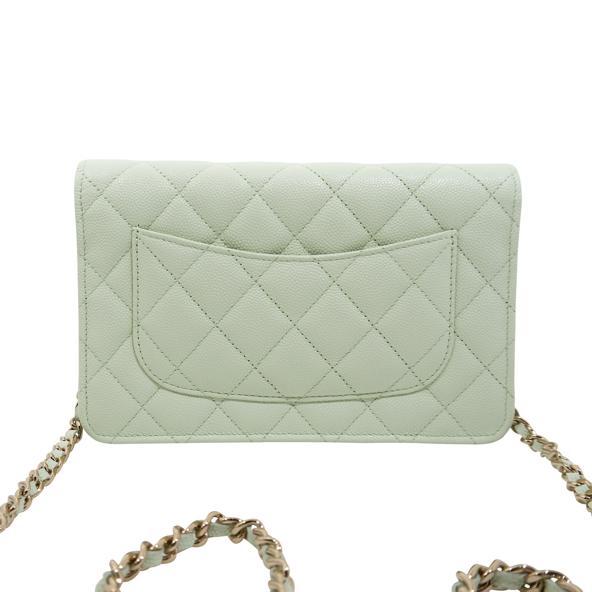 Chanel Caviar Quilted Wallet On Chain WOC Light Green LGHW