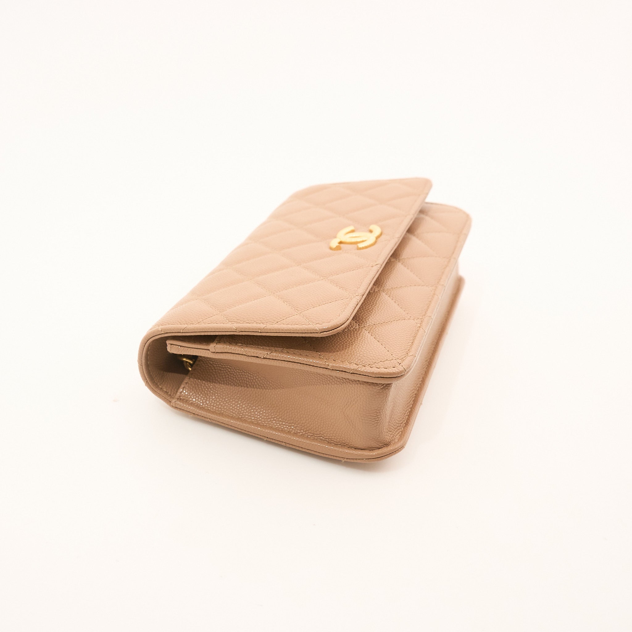 Chanel Tan Caviar Wallet On Chain WOC Bag GHW