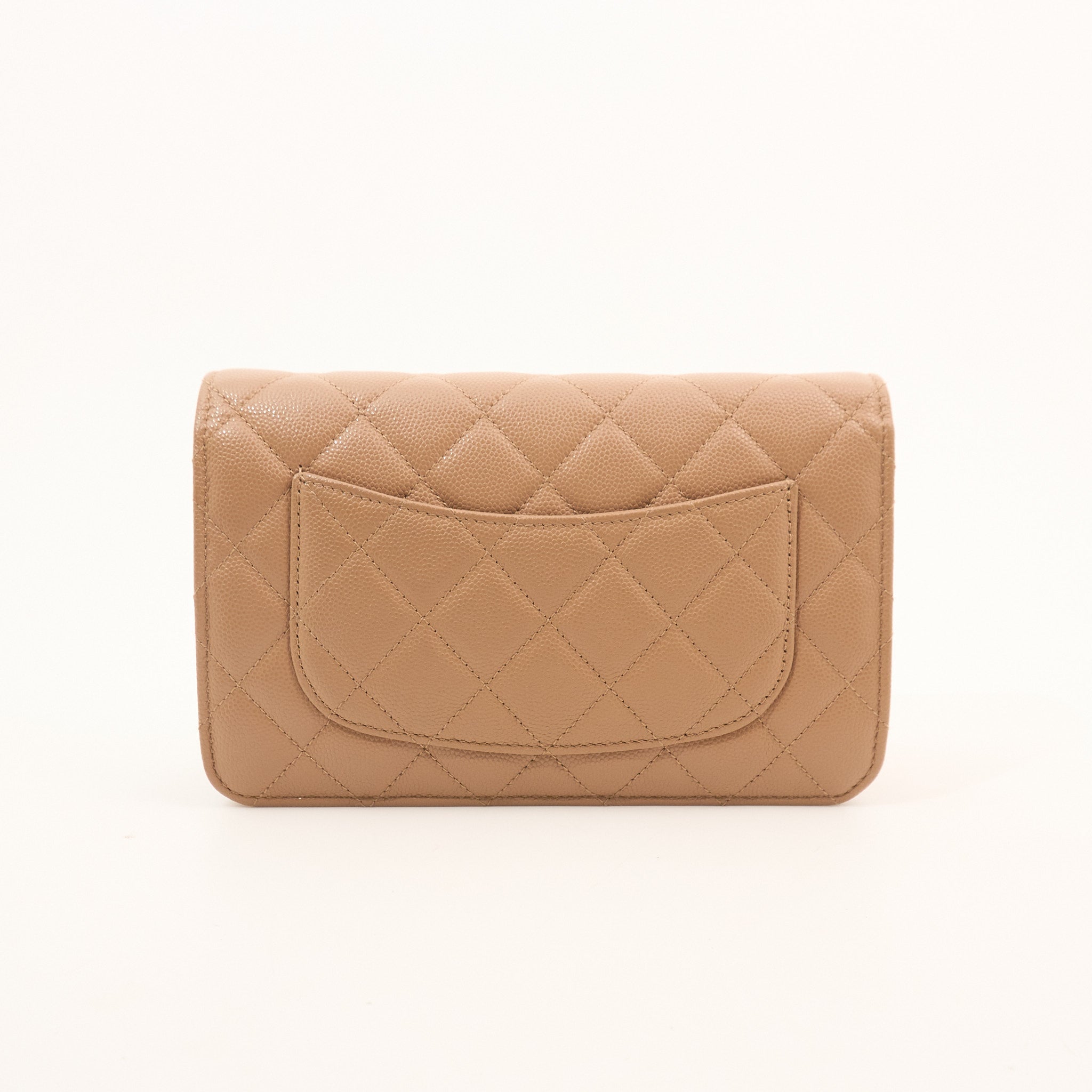 Chanel Tan Caviar Wallet On Chain WOC Bag GHW