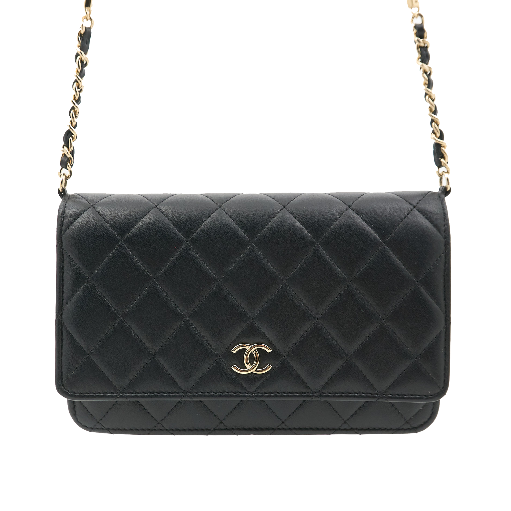 Chanel Black Wallet On Chain with Pearls LGHW WOC