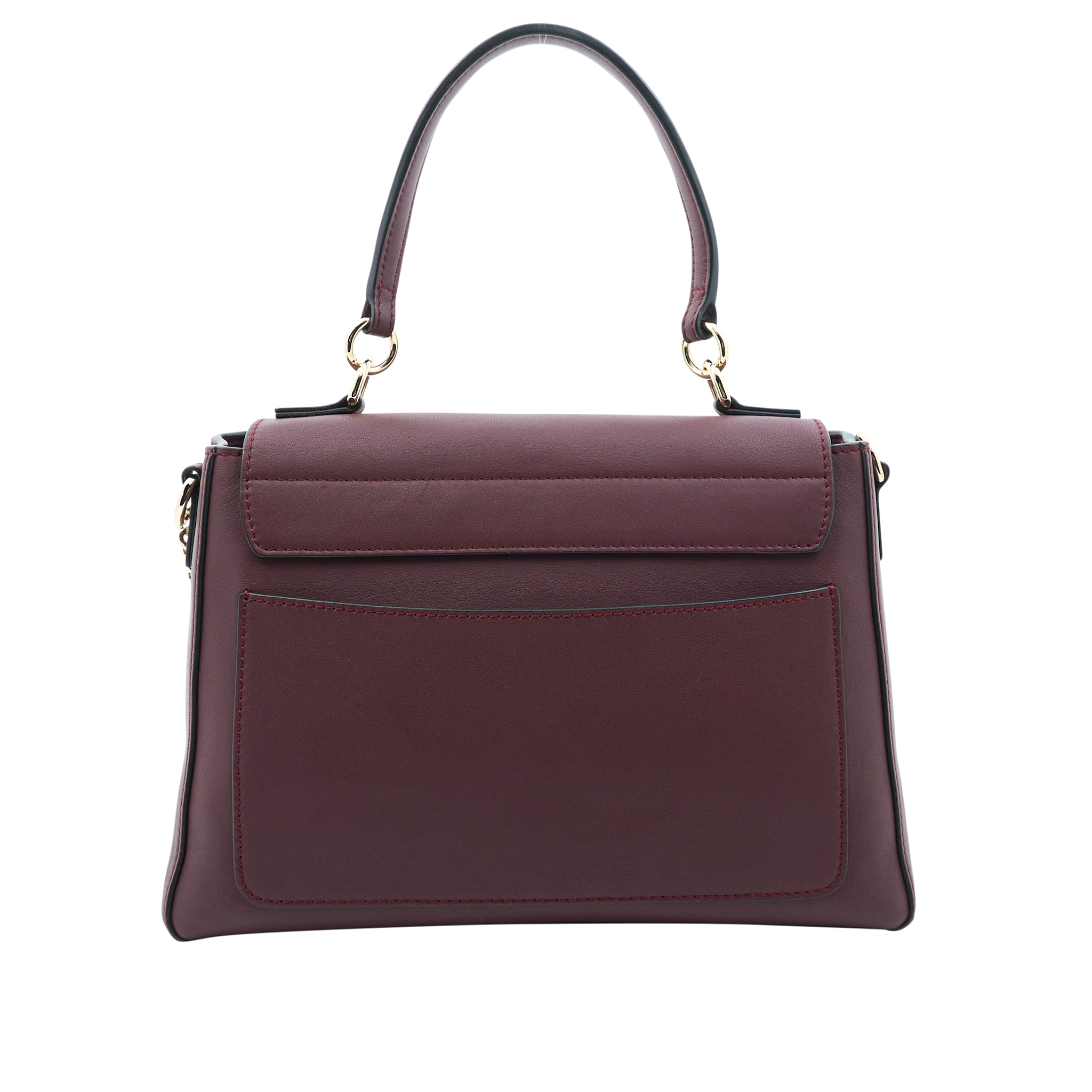 Chloe Calfskin Faye Day Shoulder Bag in Burgundy