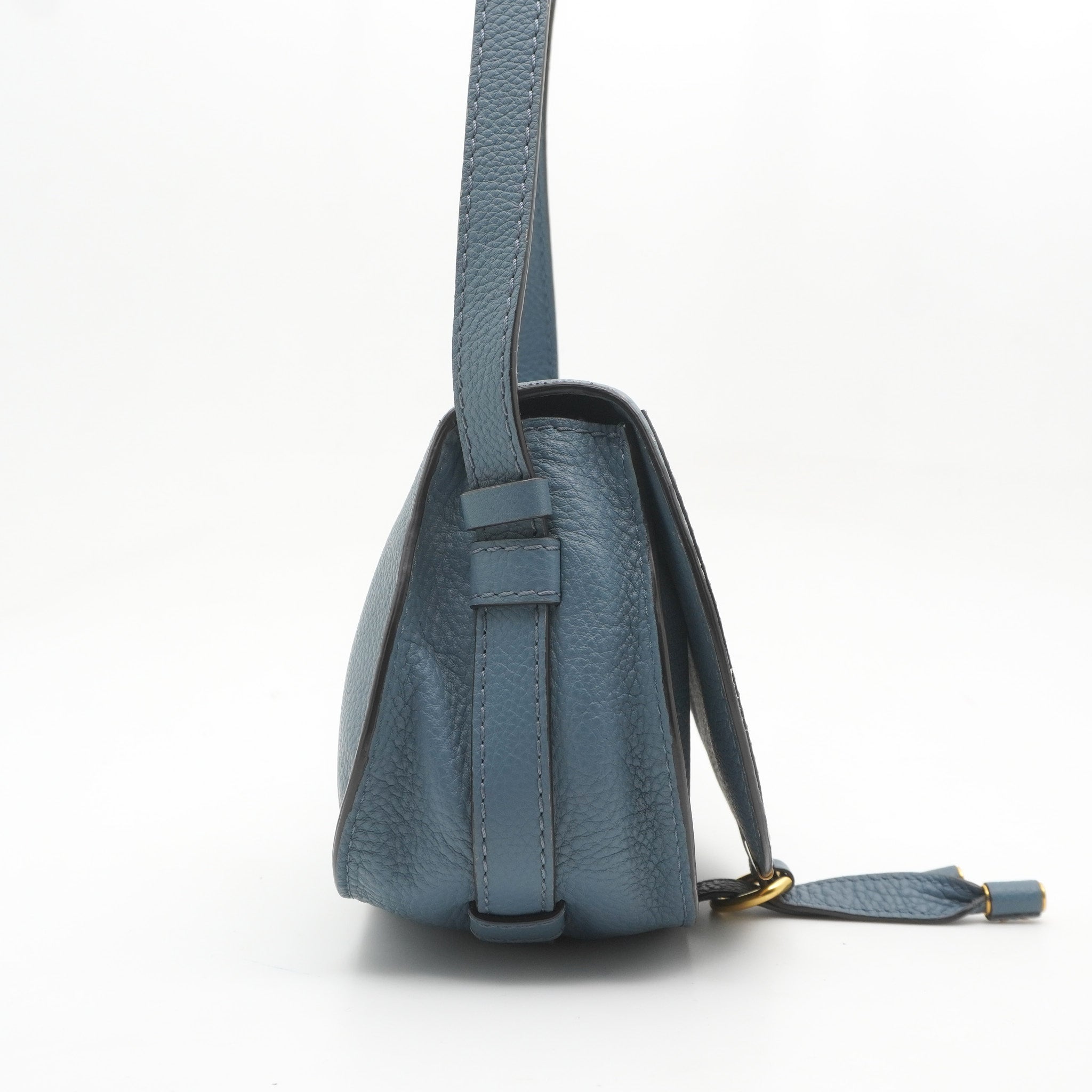 Chloe Small Marcie Blue Leather Bag