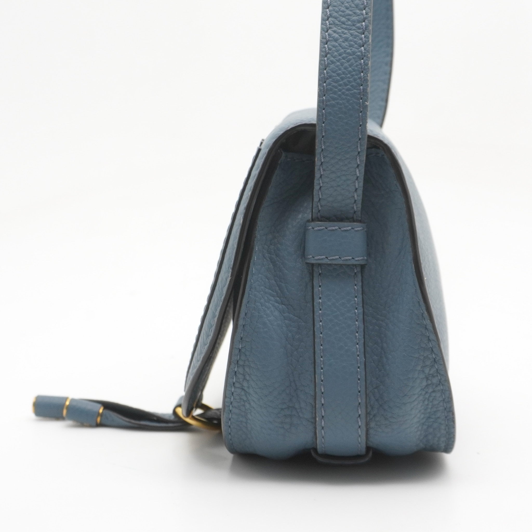 Chloe Small Marcie Blue Leather Bag