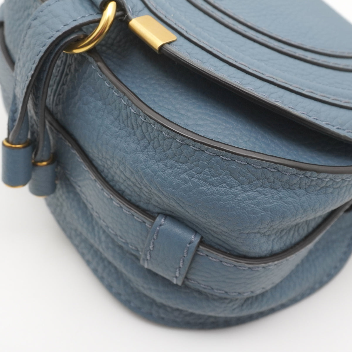 Chloe Small Marcie Blue Leather Bag