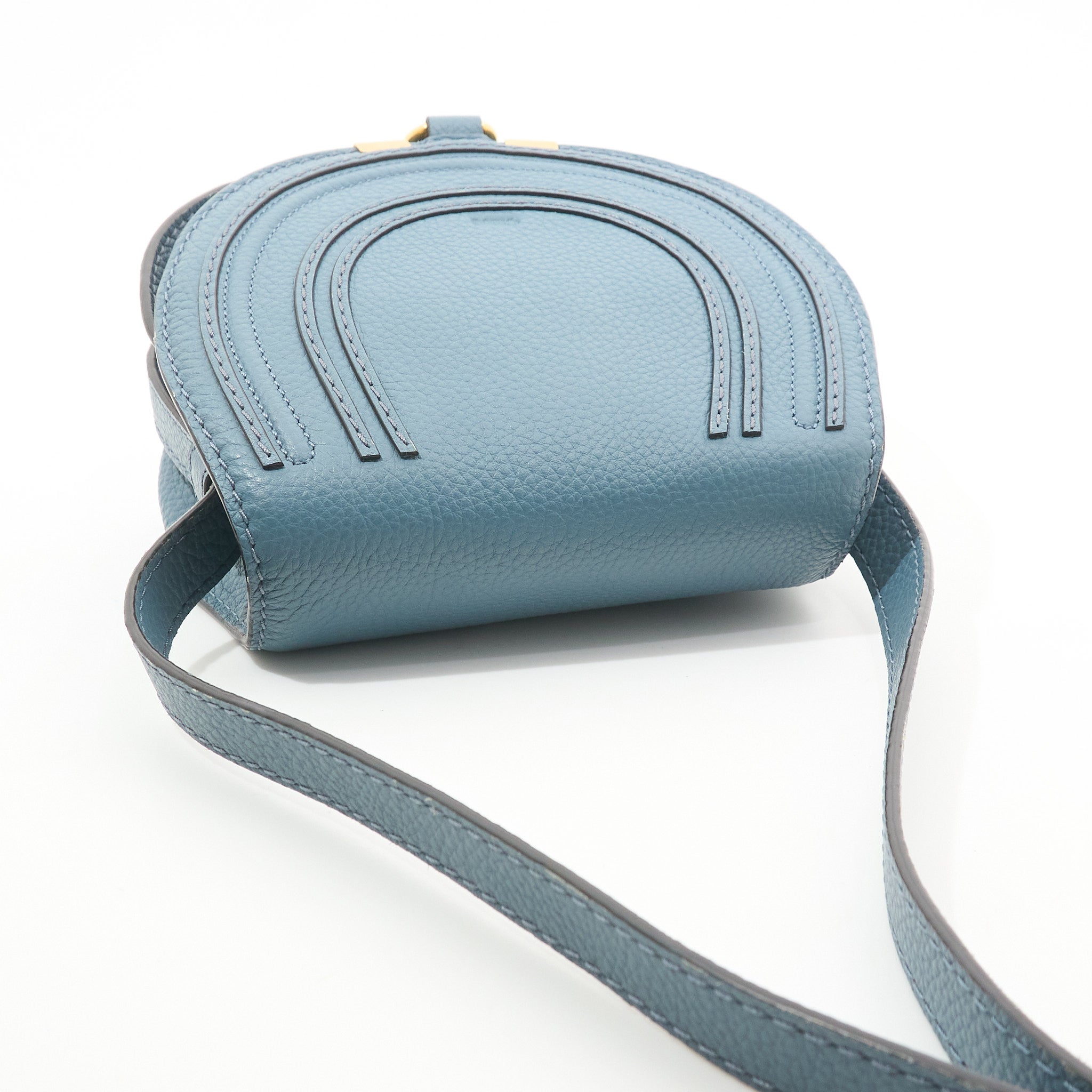 Chloe Small Marcie Blue Leather Bag