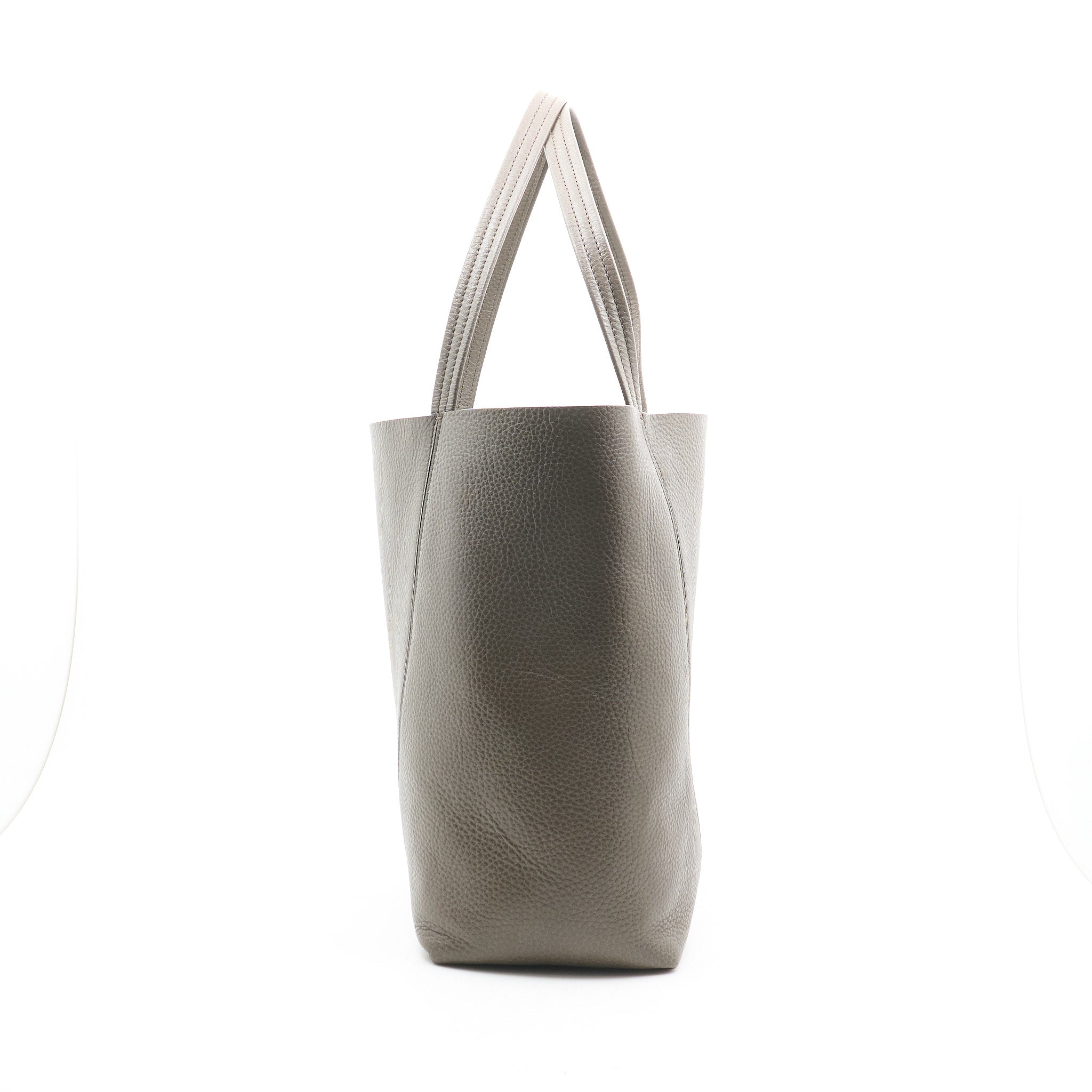 Chloe Spin Tote Bag In Taupe Grey Leather