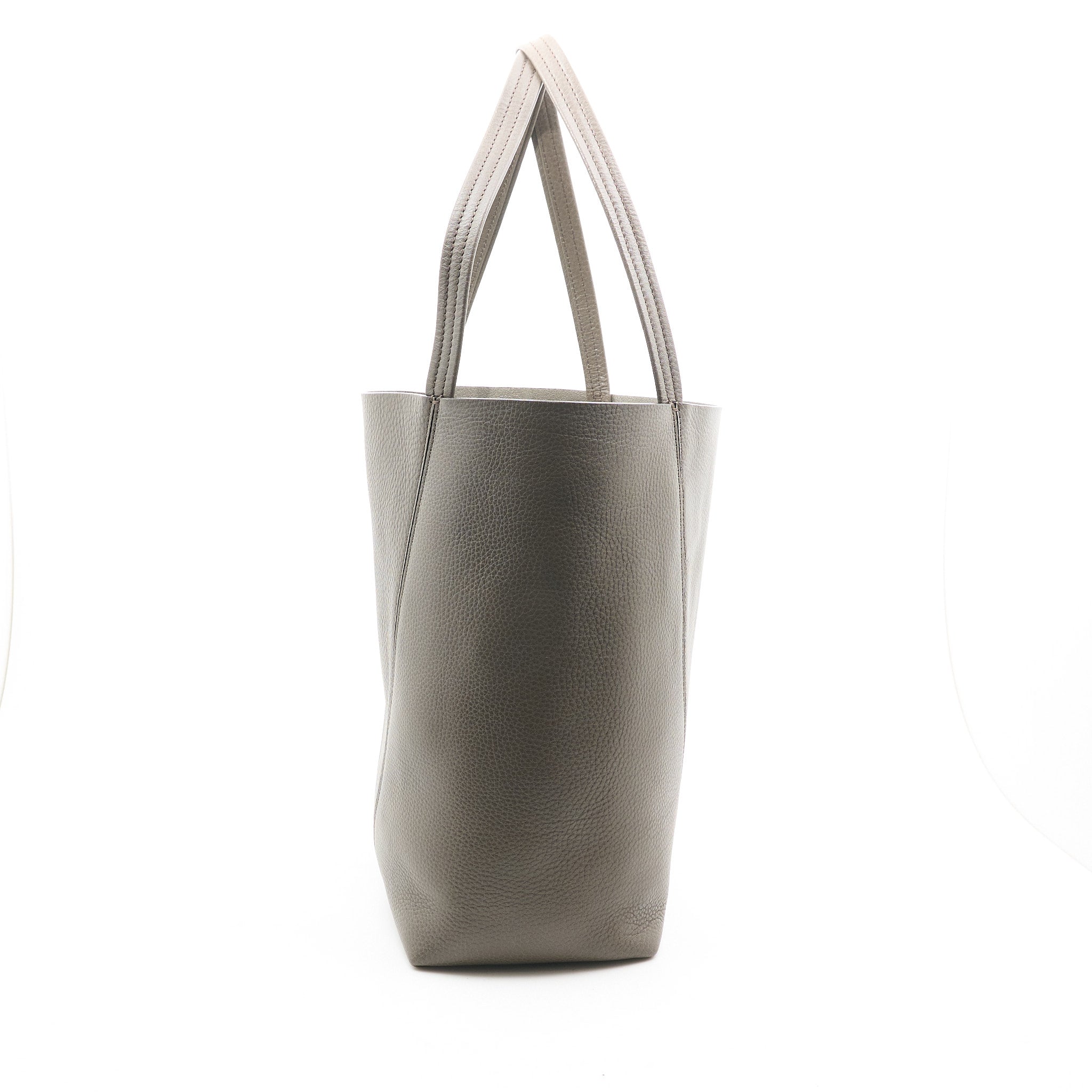 Chloe Spin Tote Bag In Taupe Grey Leather