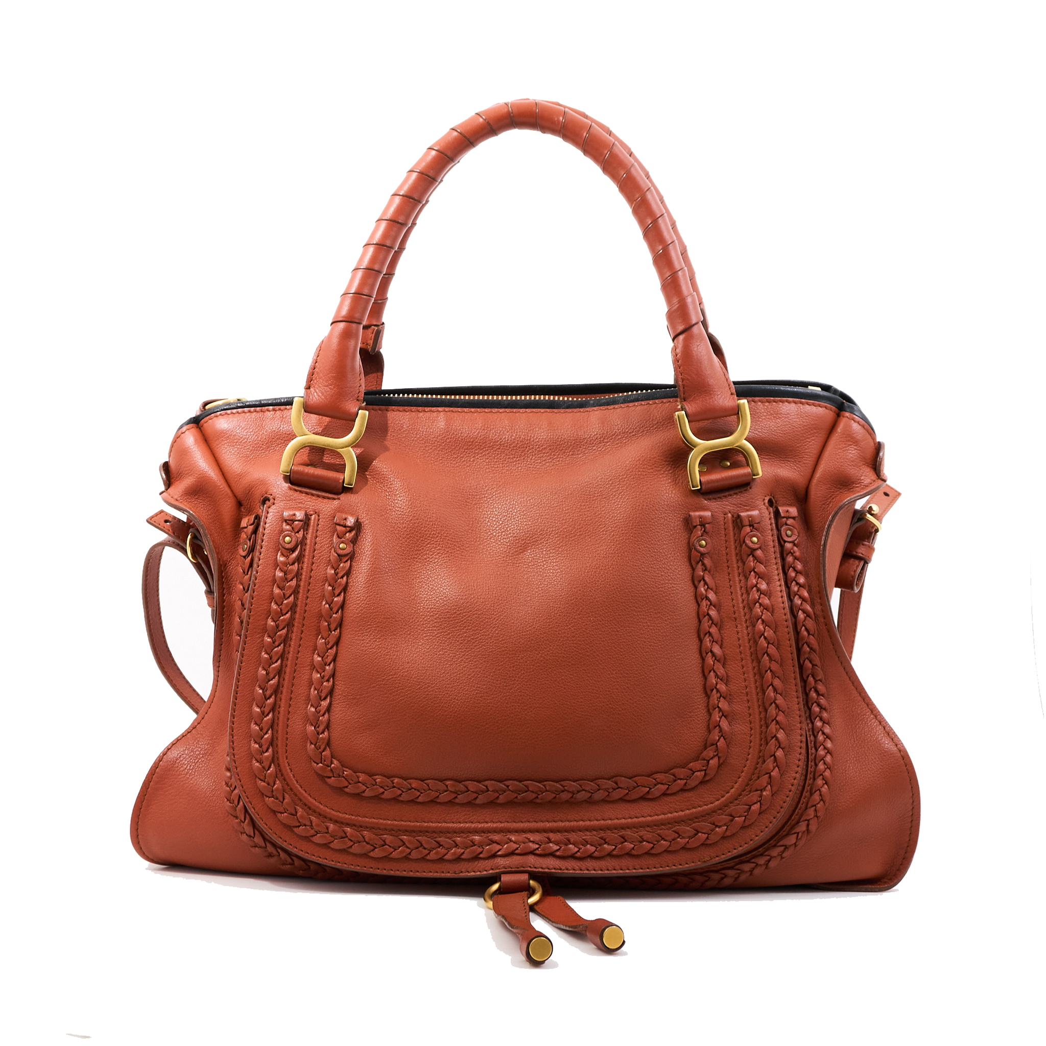 Chole Marcie Tan Leather Shoulder Bag