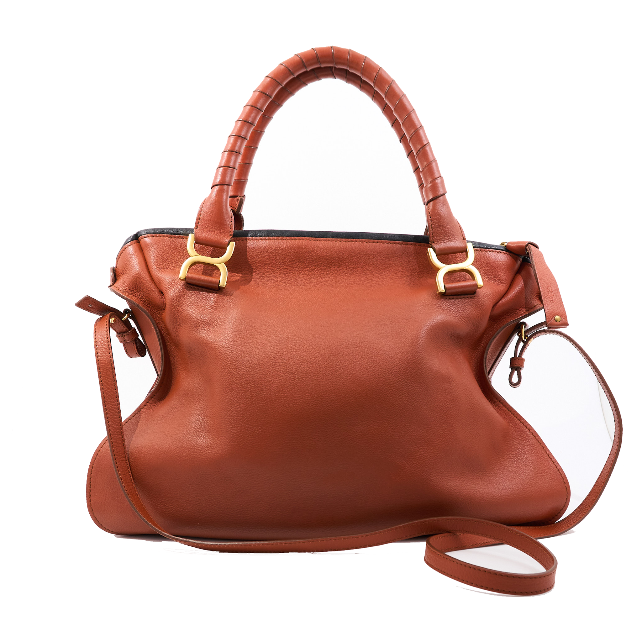 Chole Marcie Tan Leather Shoulder Bag