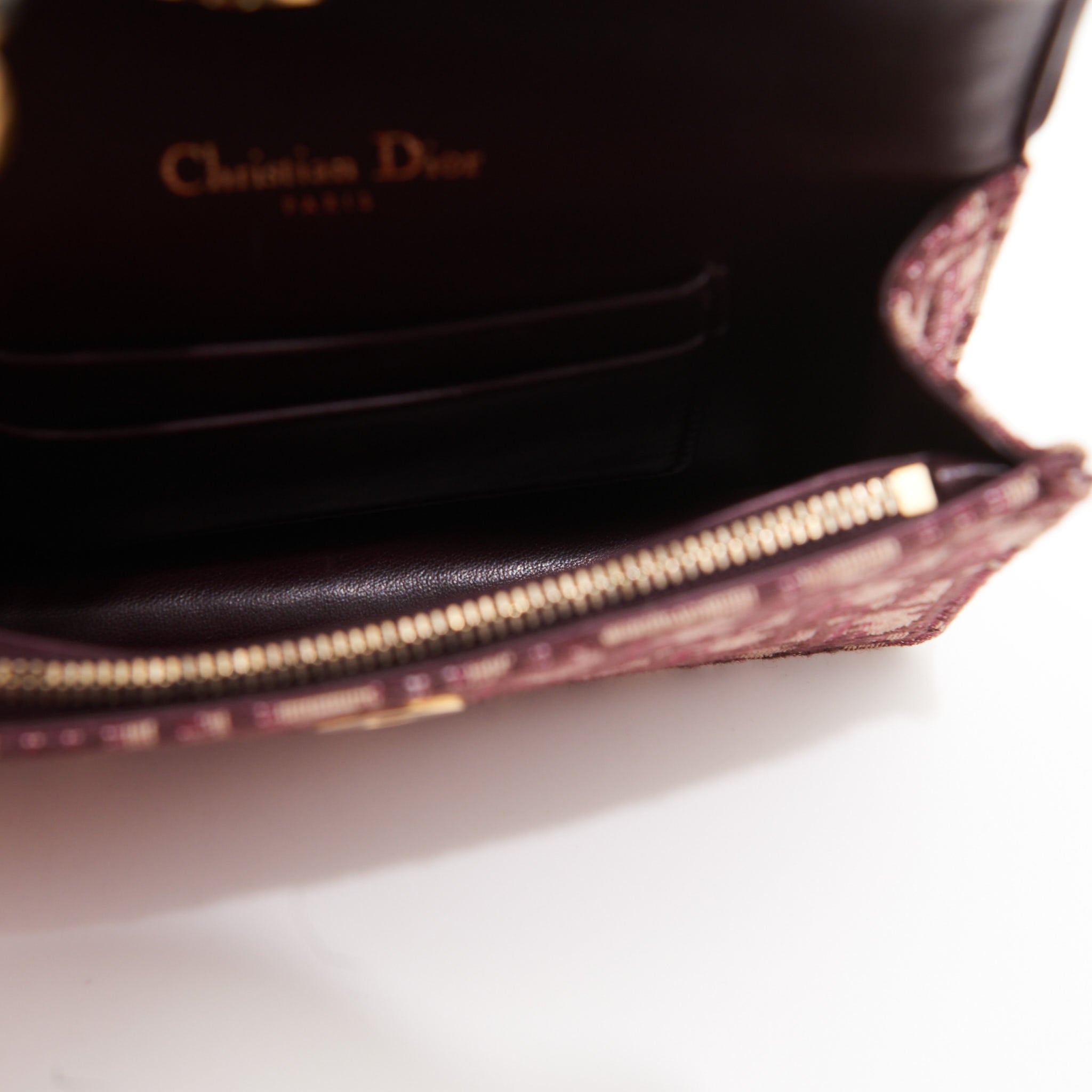 Christian Dior Canvas Saddle Belt Bag in Burgundy Monogram GHW