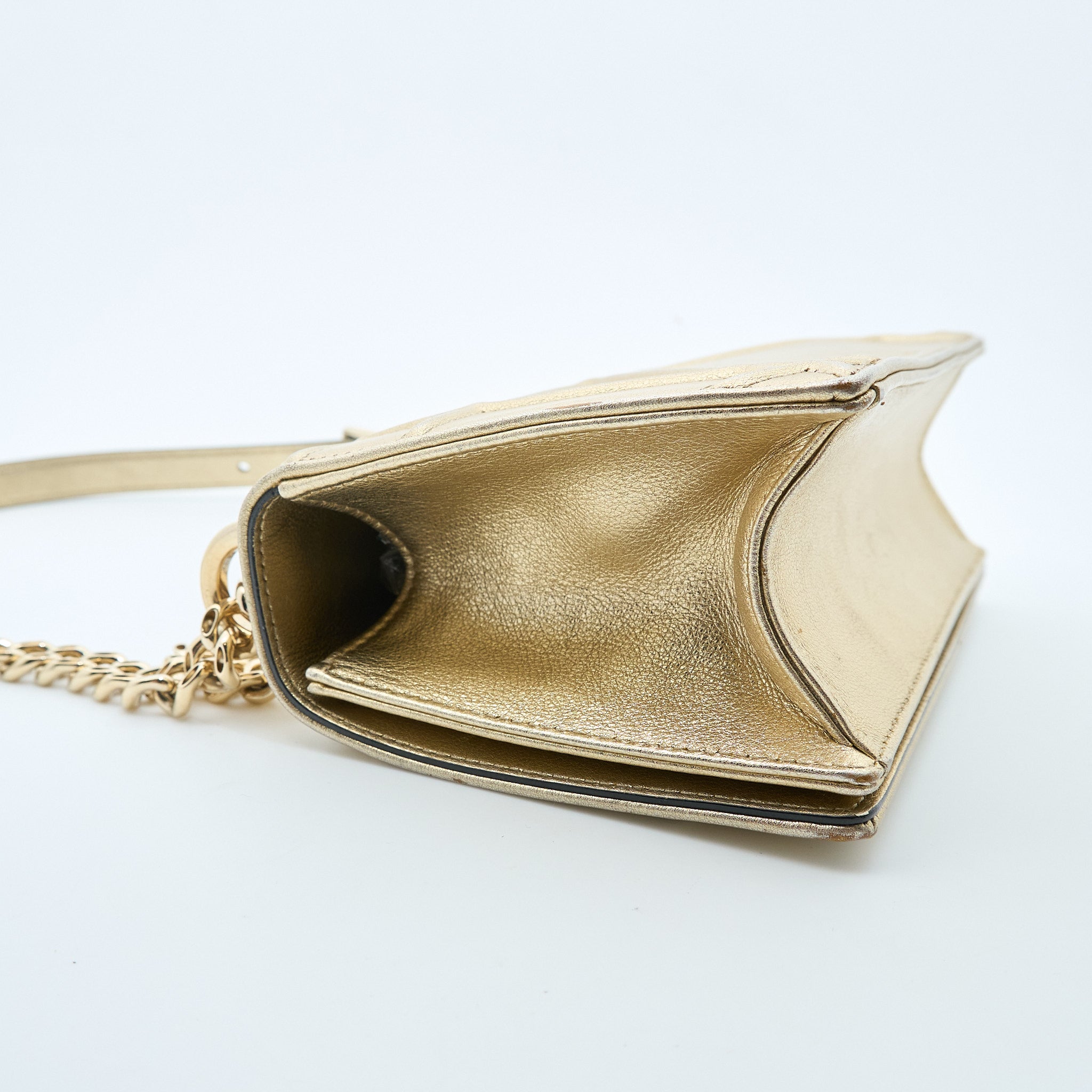 Christian Dior Diorama Metallic Gold Shoulder Bag