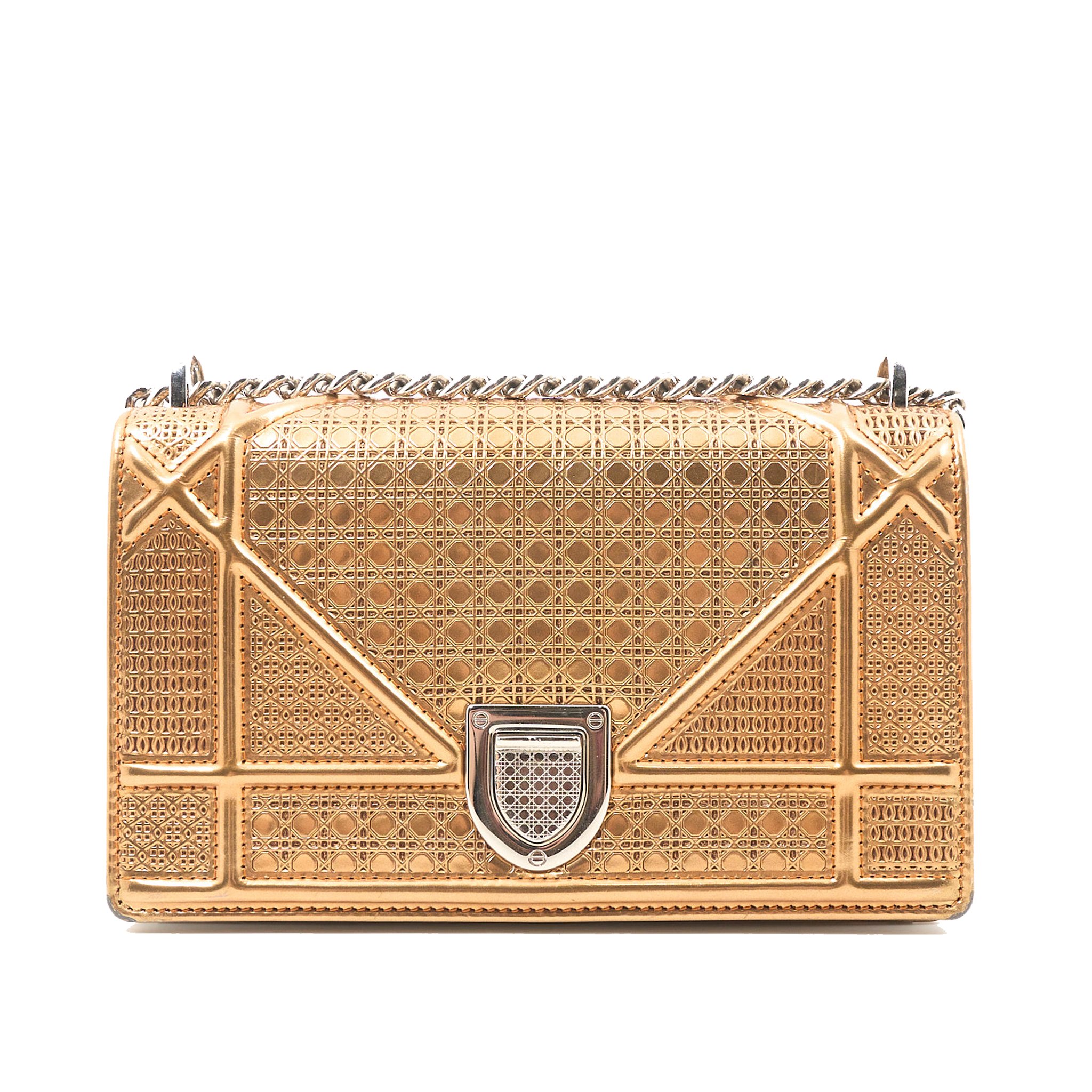 Christian Dior Diorama Wallet On Chain Bronze