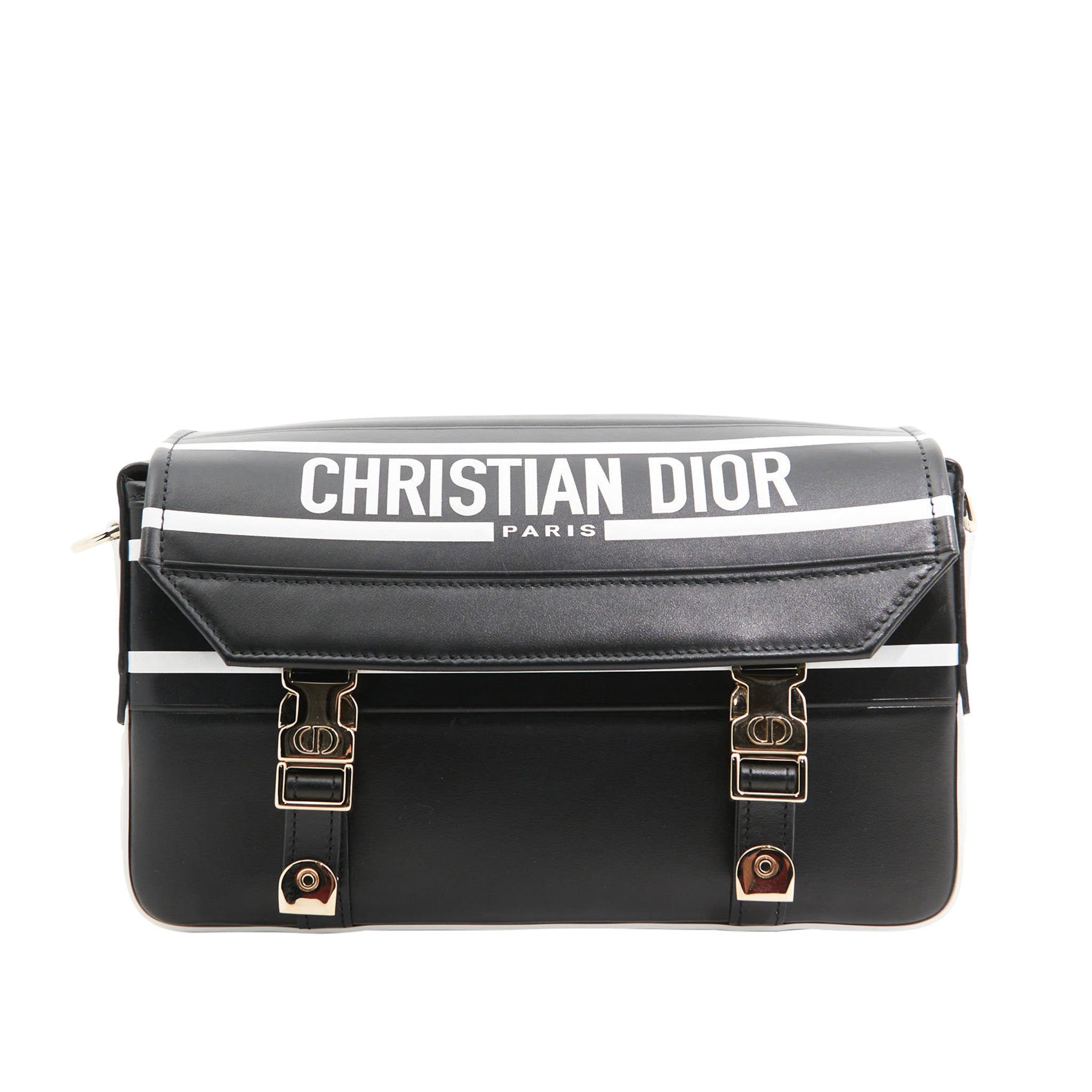 Christian Dior Leather Campbag in Black and White