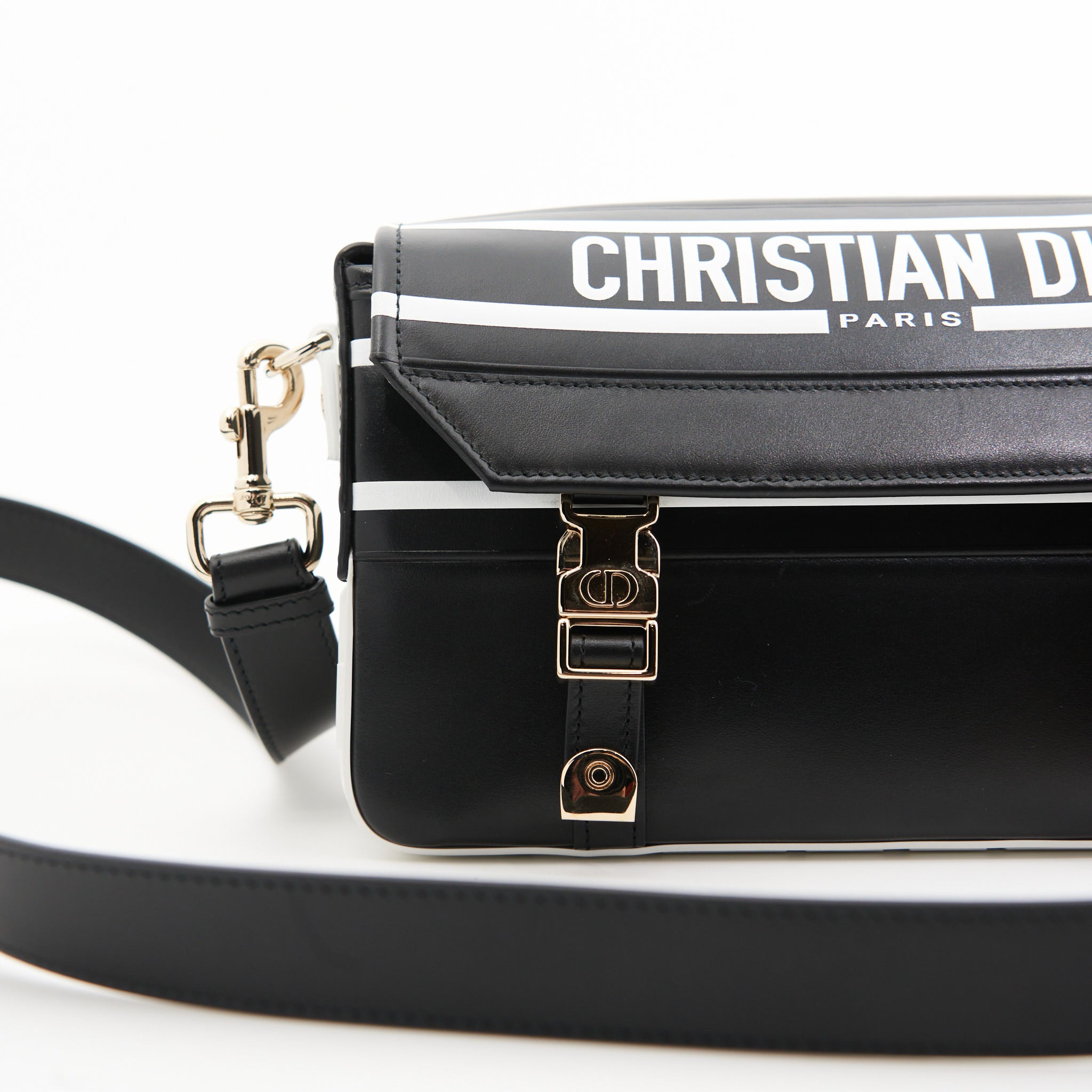 Christian Dior Leather Campbag in Black and White