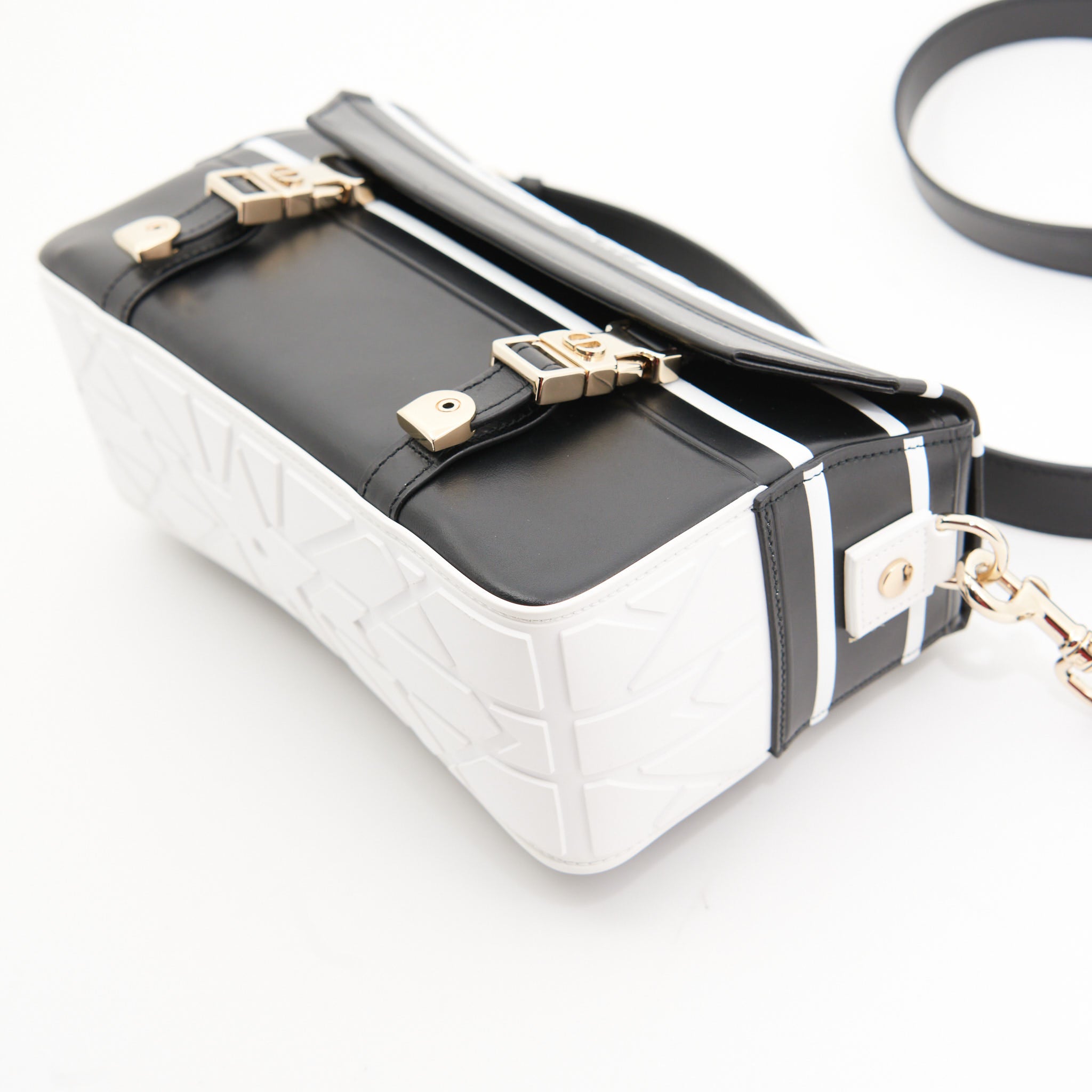 Christian Dior Leather Campbag in Black and White