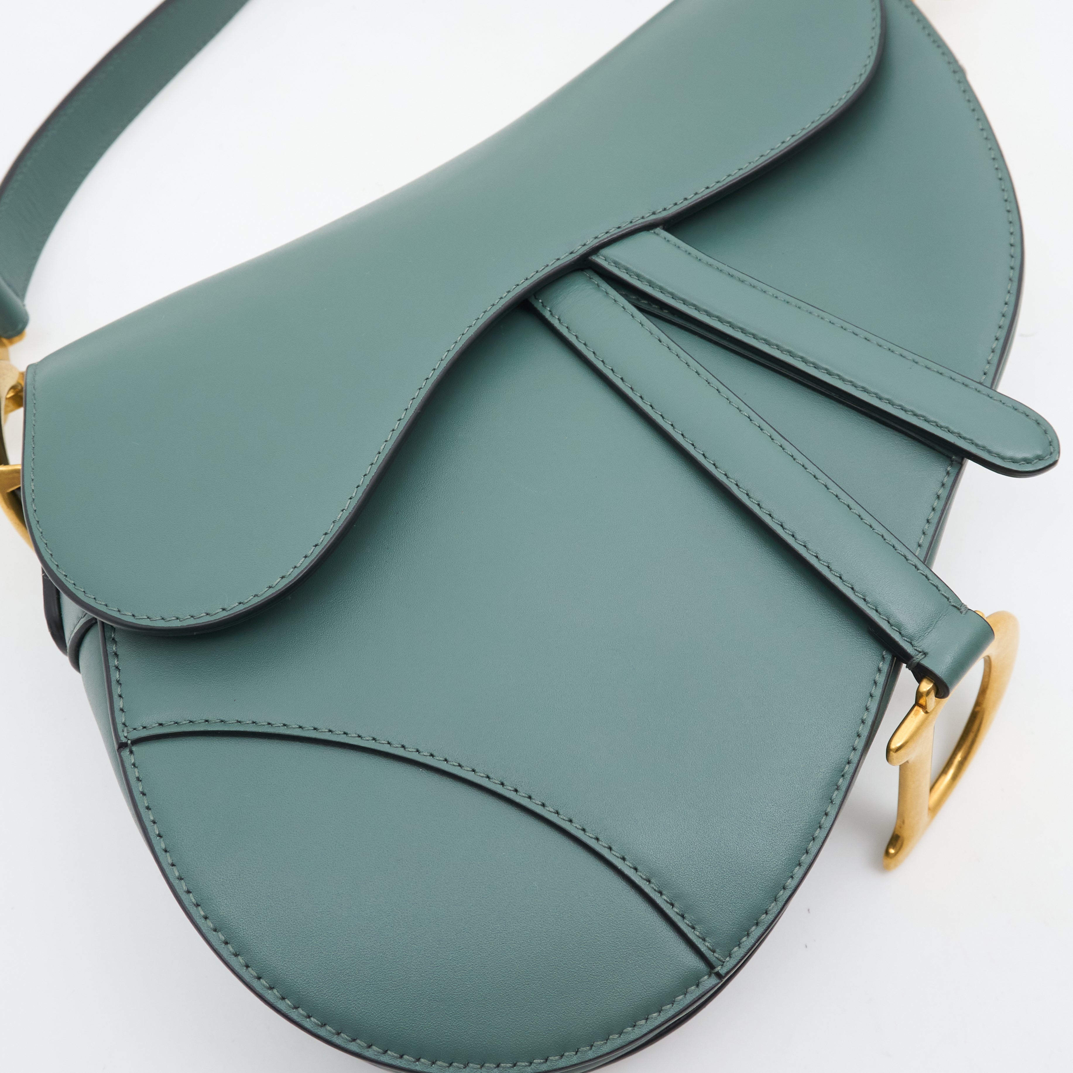 Christian Dior Medium Green Saddle Bag