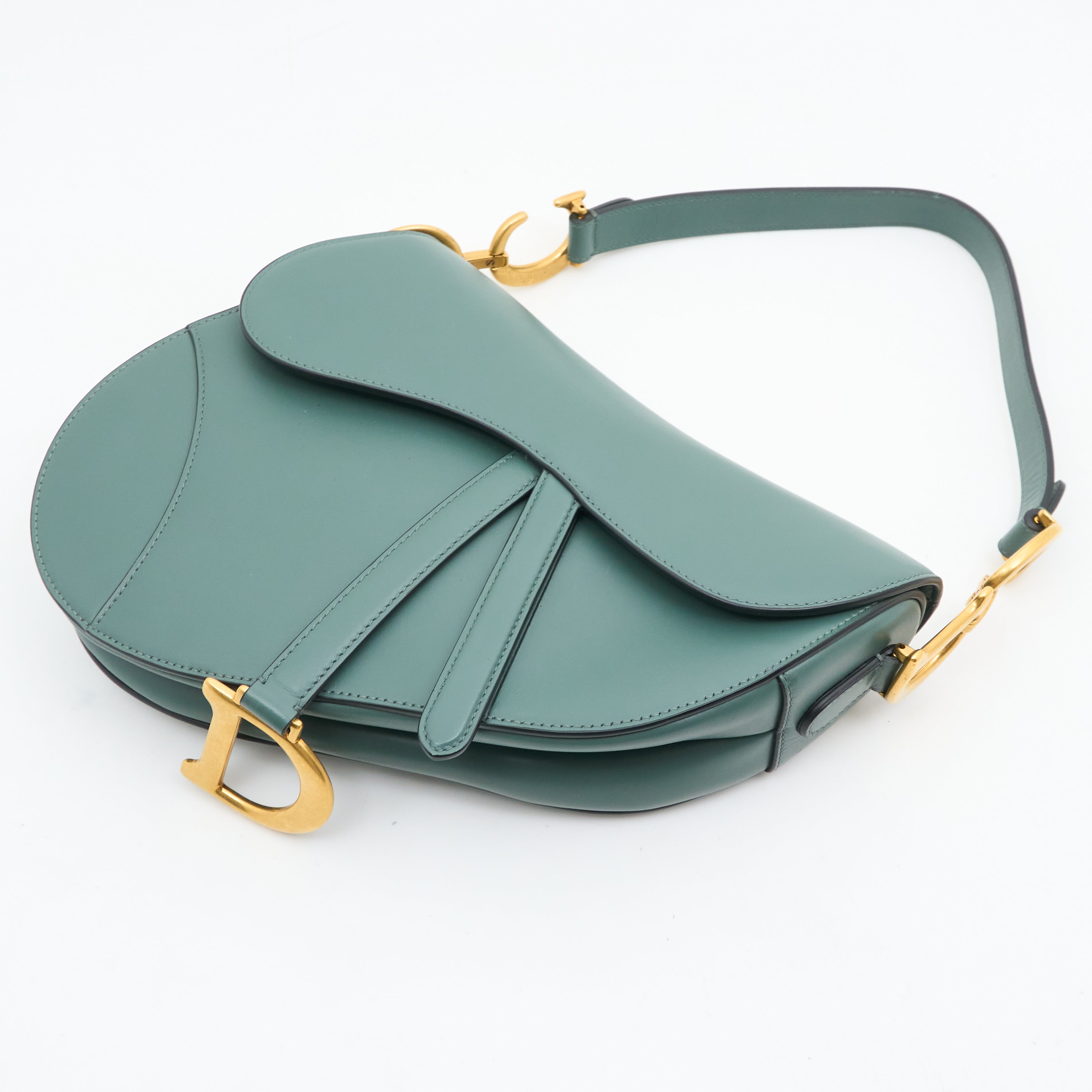 Christian Dior Medium Green Saddle Bag