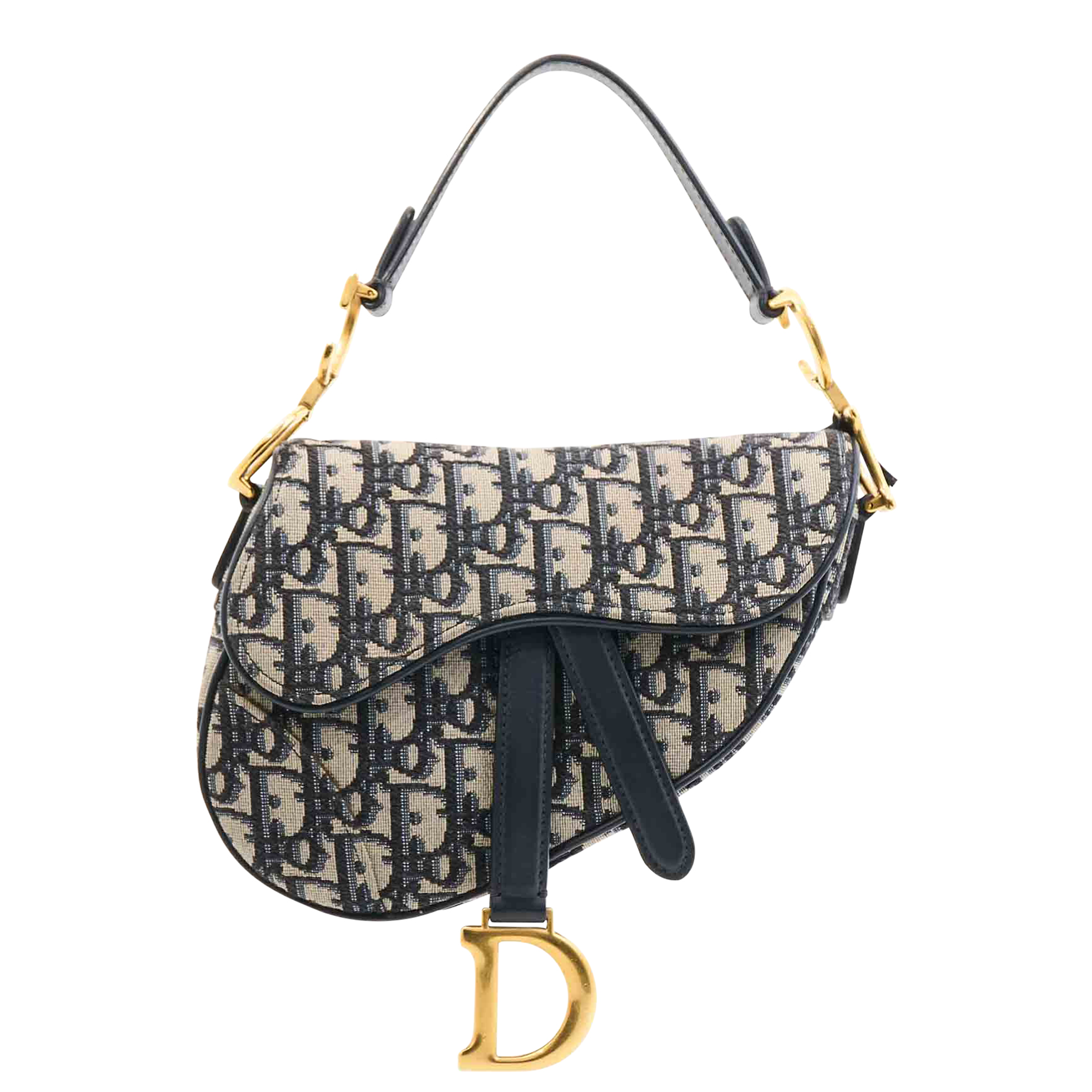 Christian Dior Mini Saddle Bag in Blue Jacquard Oblique