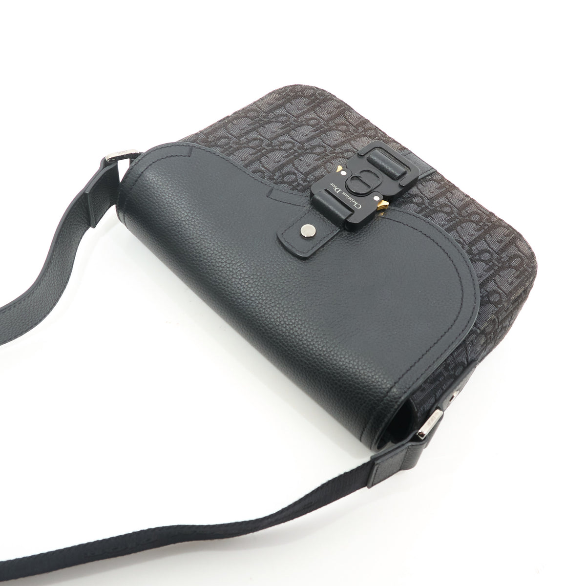 Christian Dior Saddle Messenger Bag Black Oblique