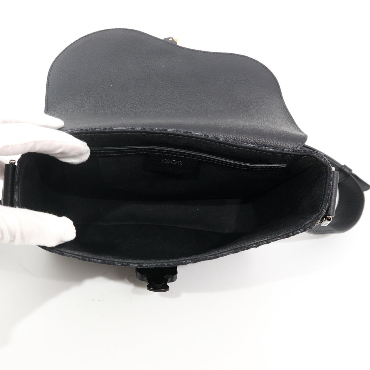 Christian Dior Saddle Messenger Bag Black Oblique