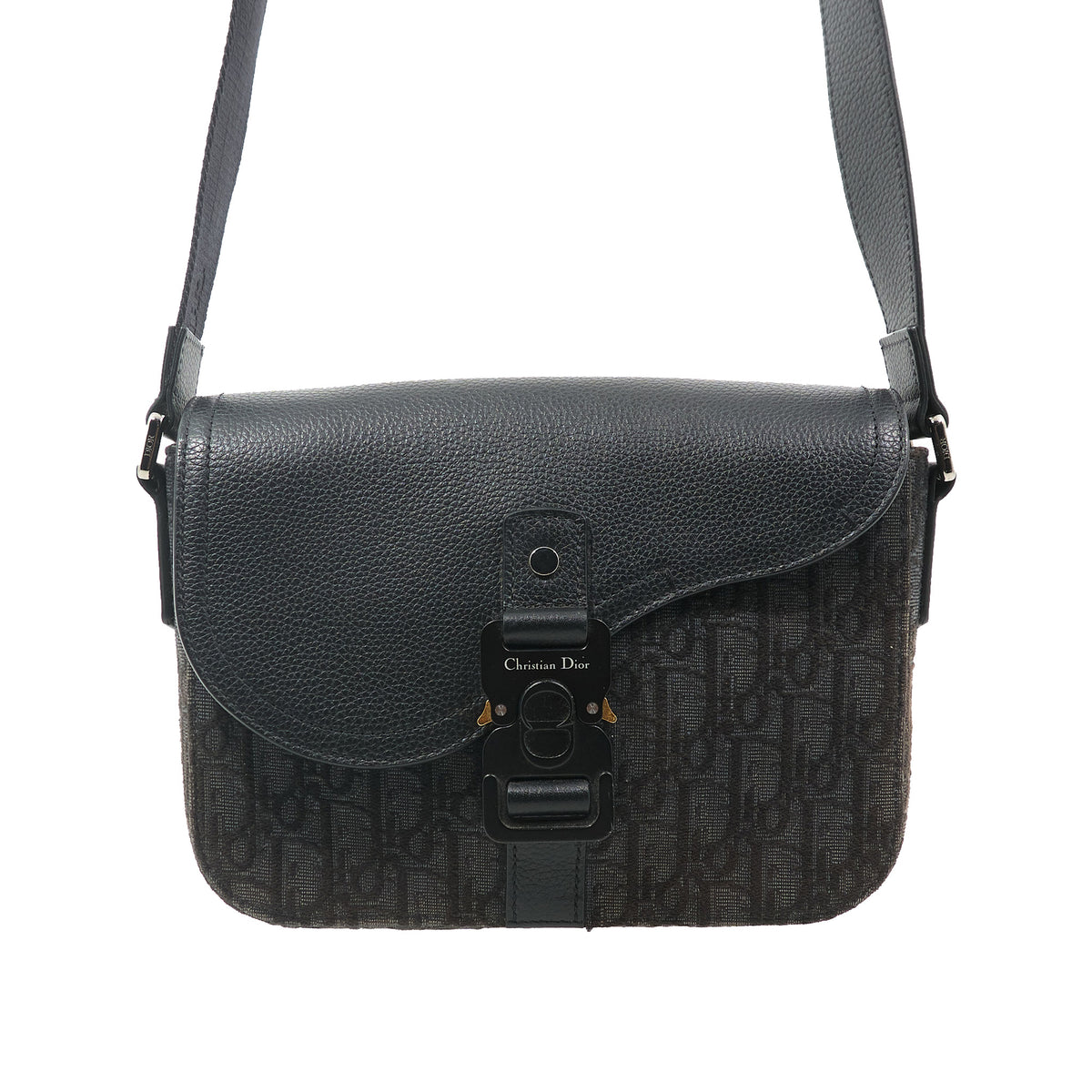 Christian Dior Saddle Messenger Bag Black Oblique