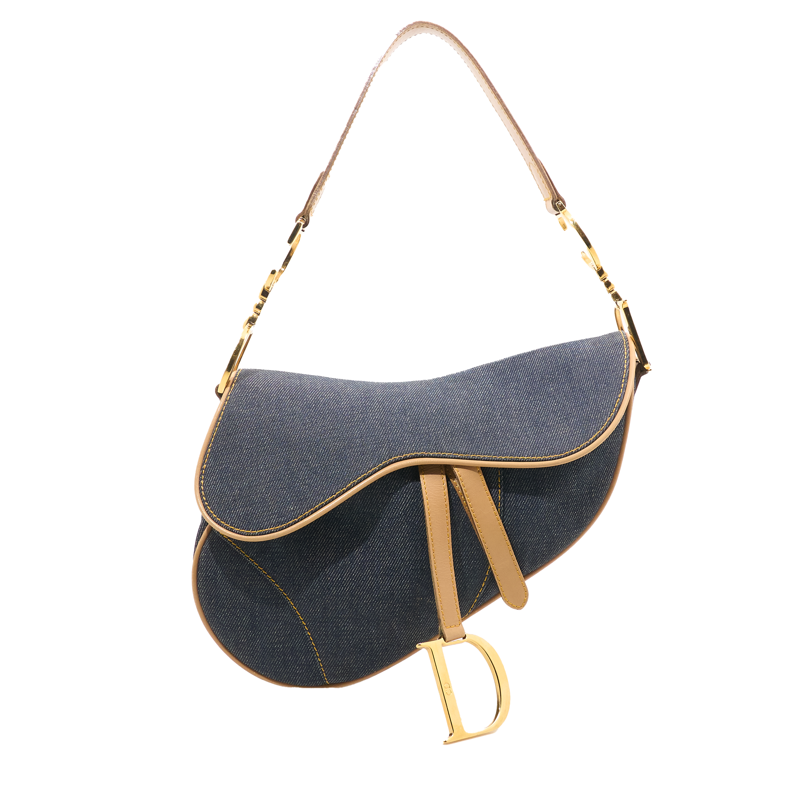Christian Dior Vintage Denim Saddle Bag