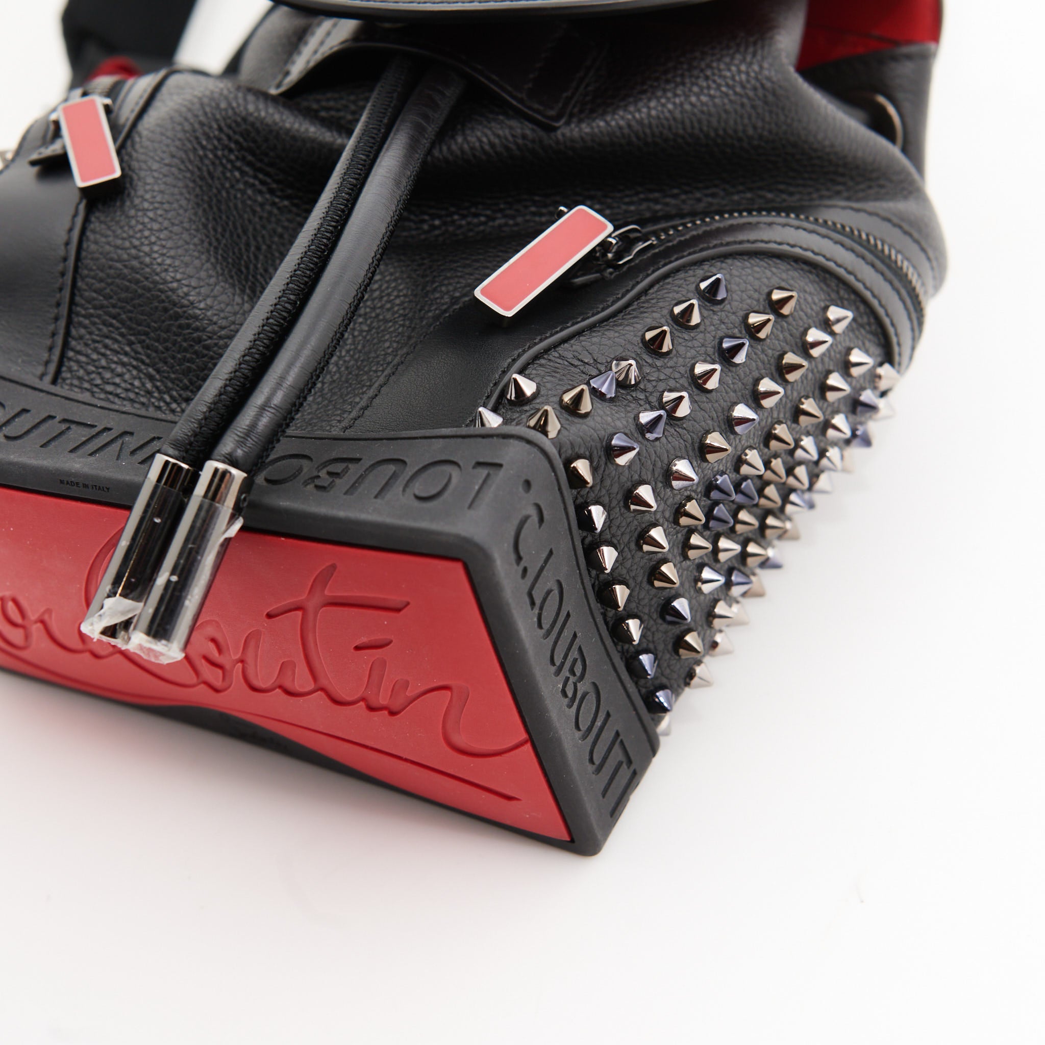 Christian Louboutin Leather Studded Mini Backpack in Black