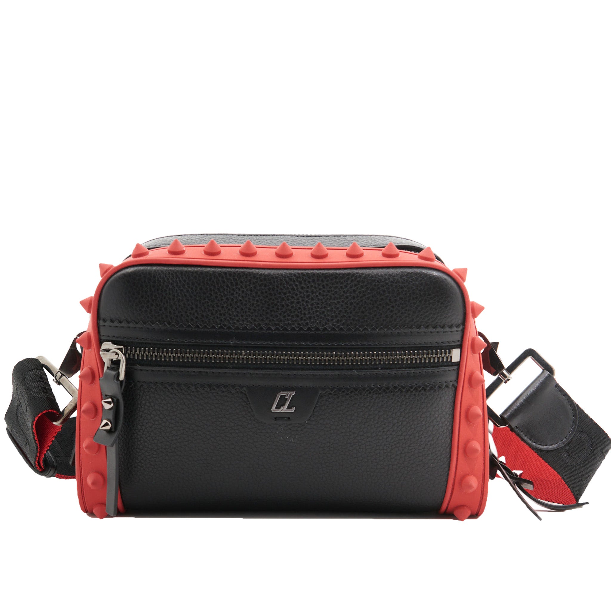 Christian Louboutin Zip Crossbody Bag in Black & Red