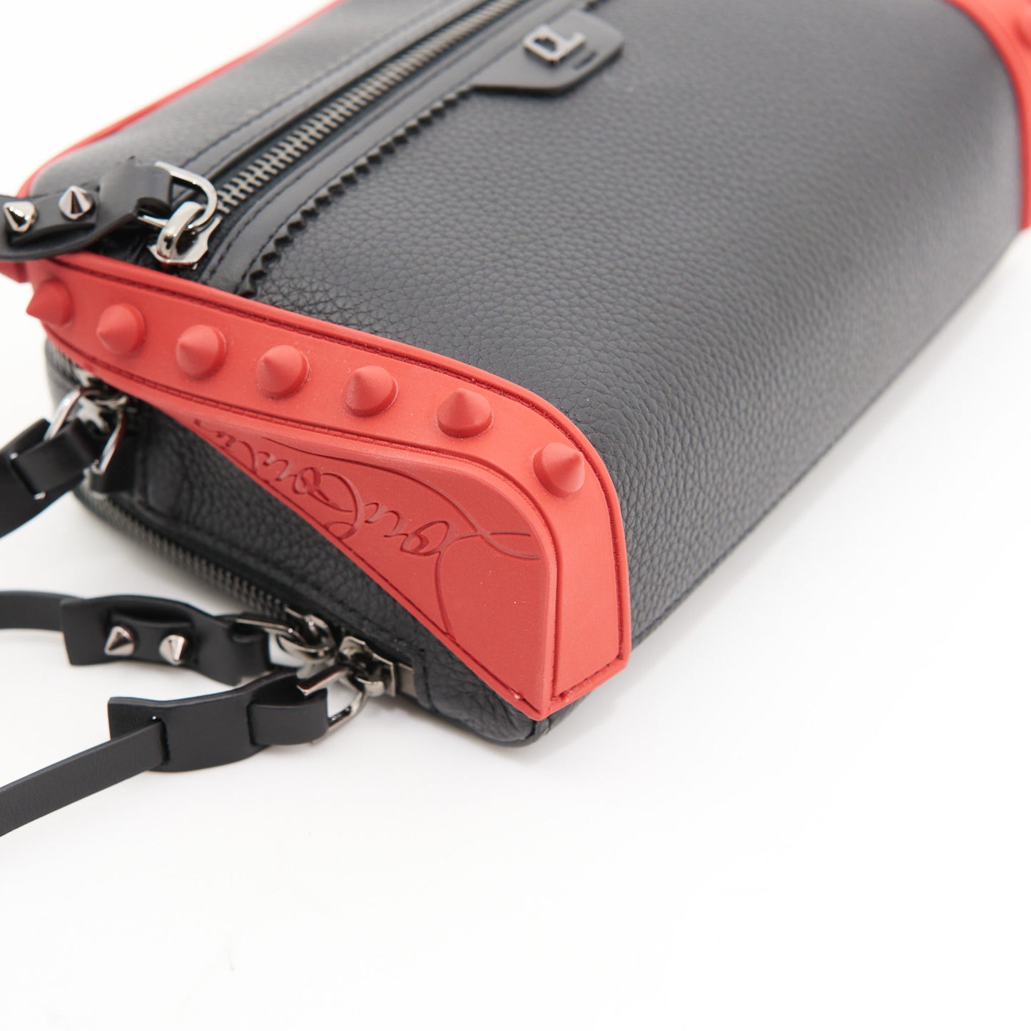 Christian Louboutin Zip Crossbody Bag in Black & Red