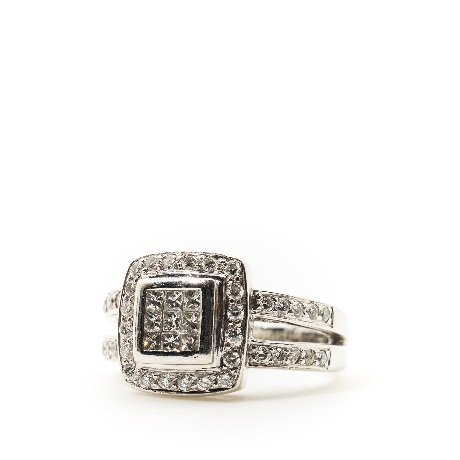 Custom 18ct Princess Diamond Ring Set