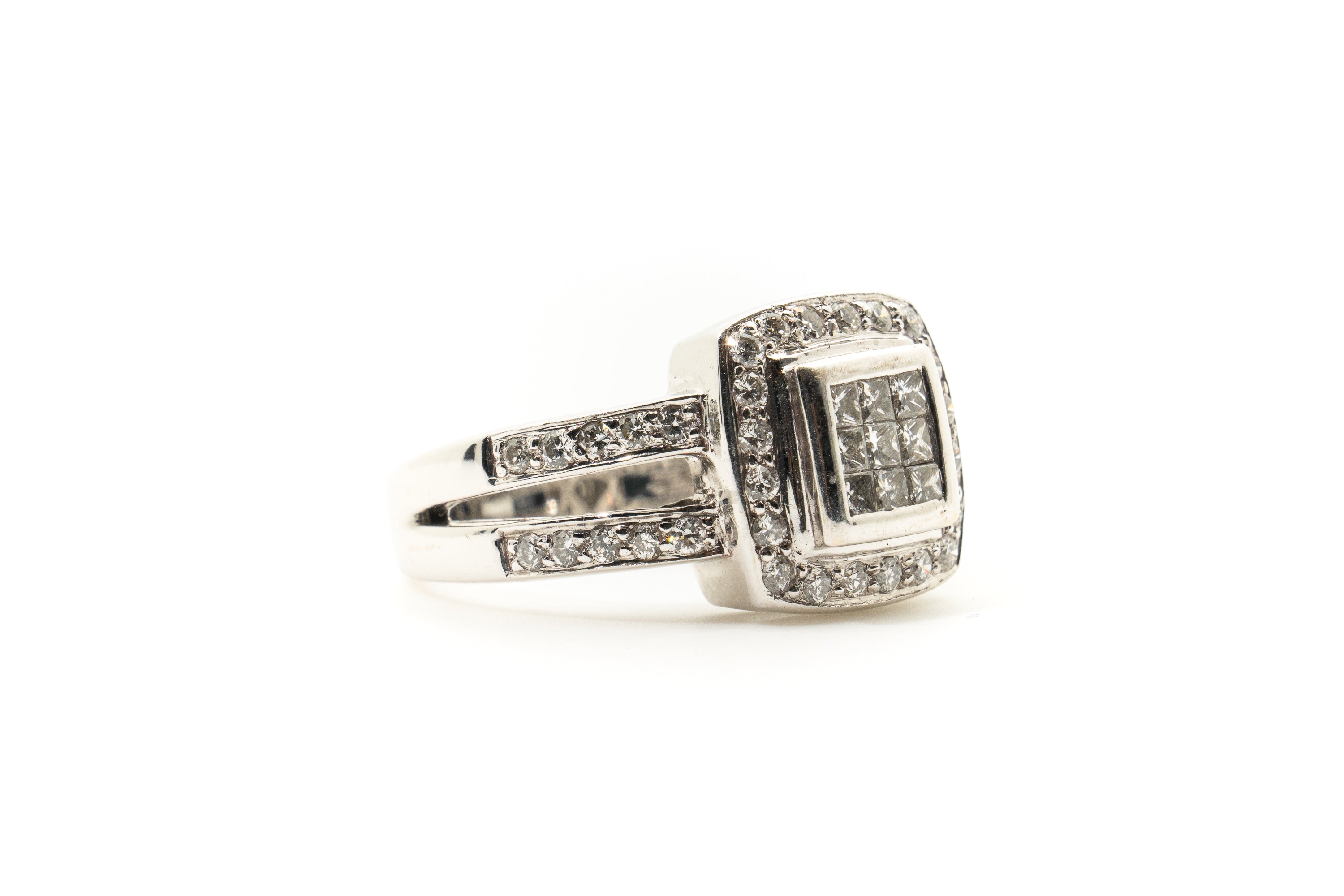 Custom 18ct Princess Diamond Ring Set