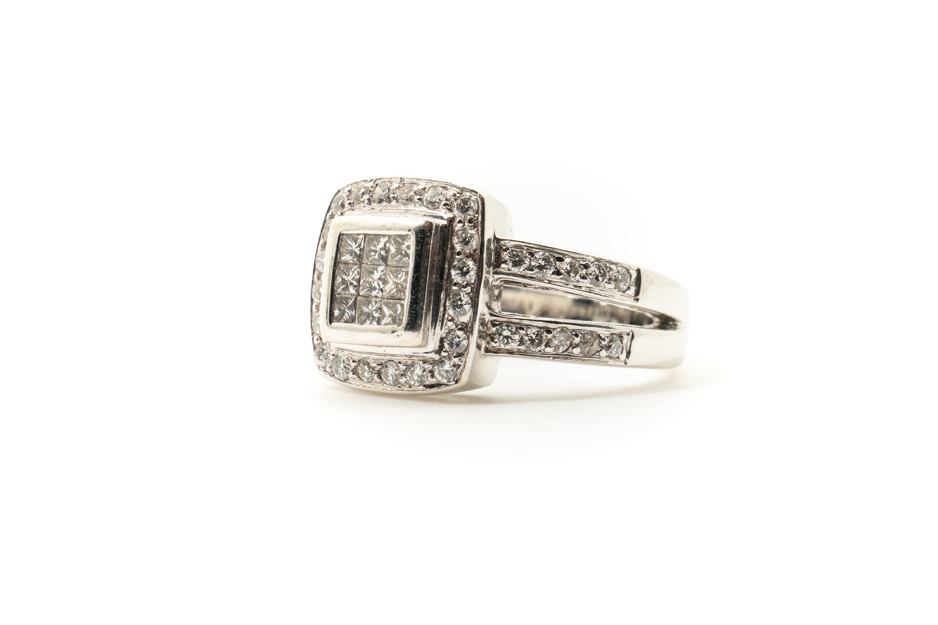 Custom 18ct Princess Diamond Ring Set