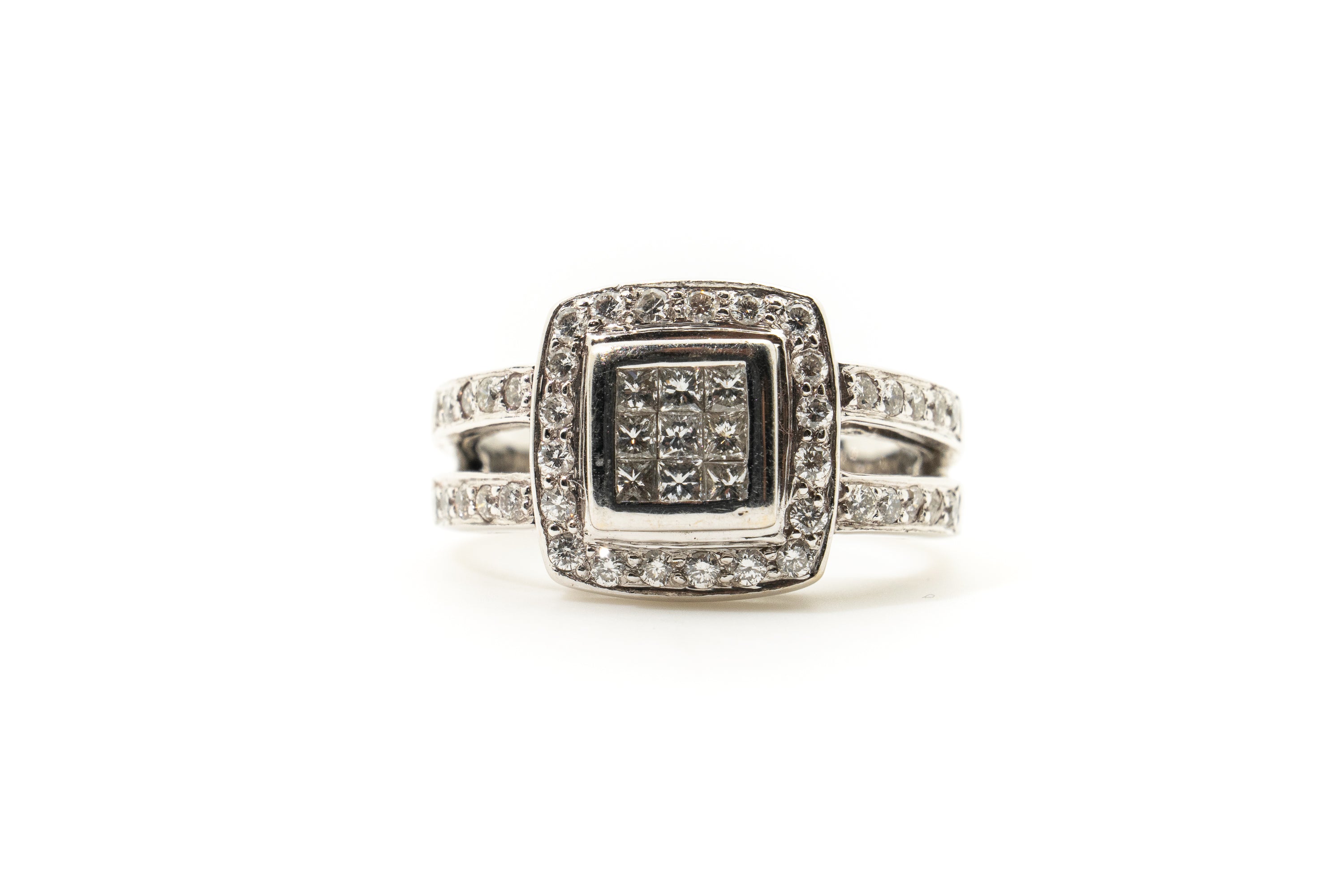 Custom 18ct Princess Diamond Ring Set