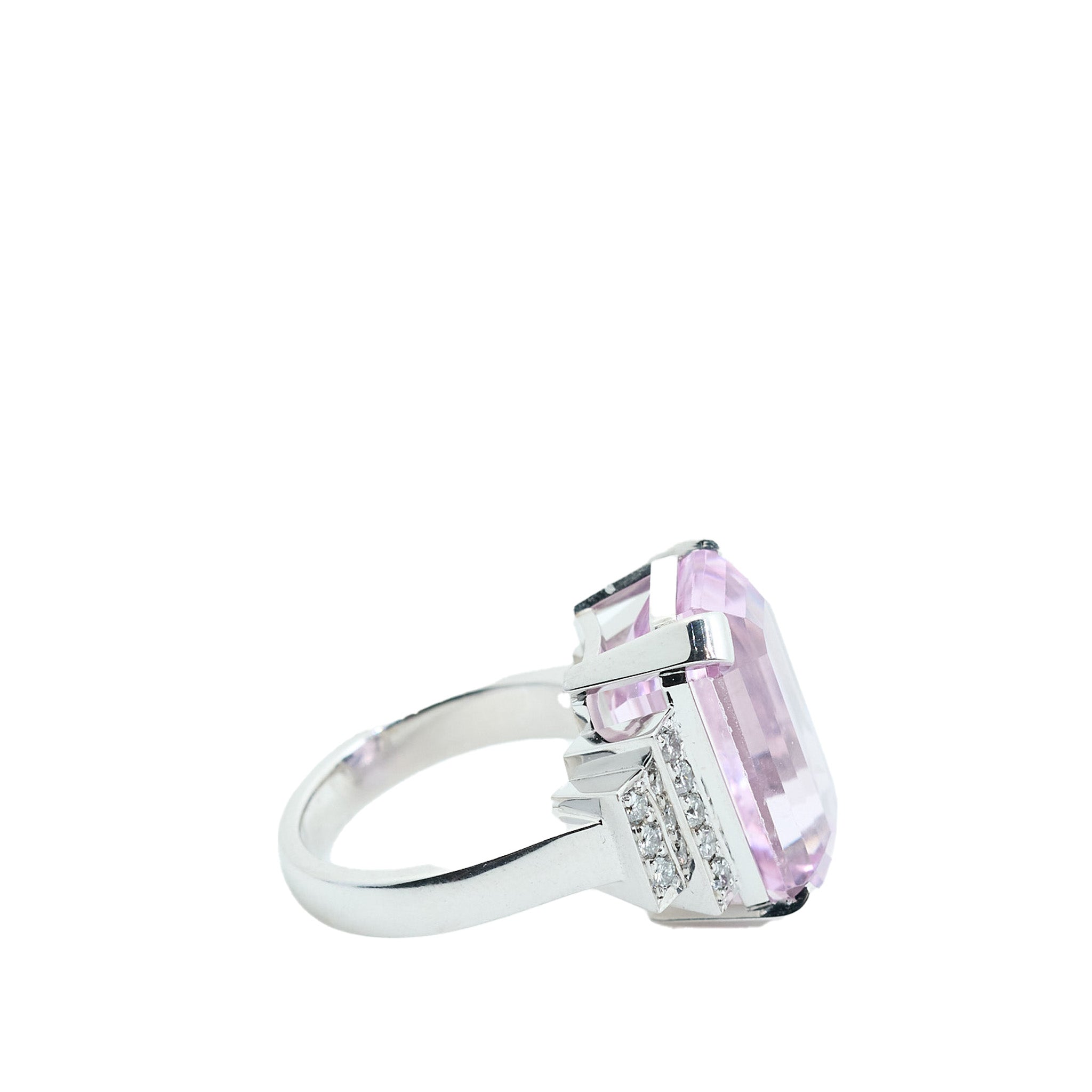 Custom by MV&Co 18ct White Gold & Kunzite Ring