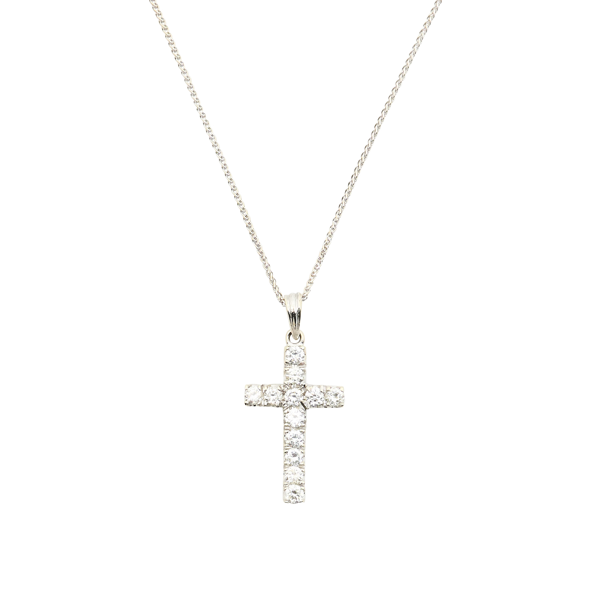 Custom MV&Co 18ct White Gold Diamond Cross Necklace