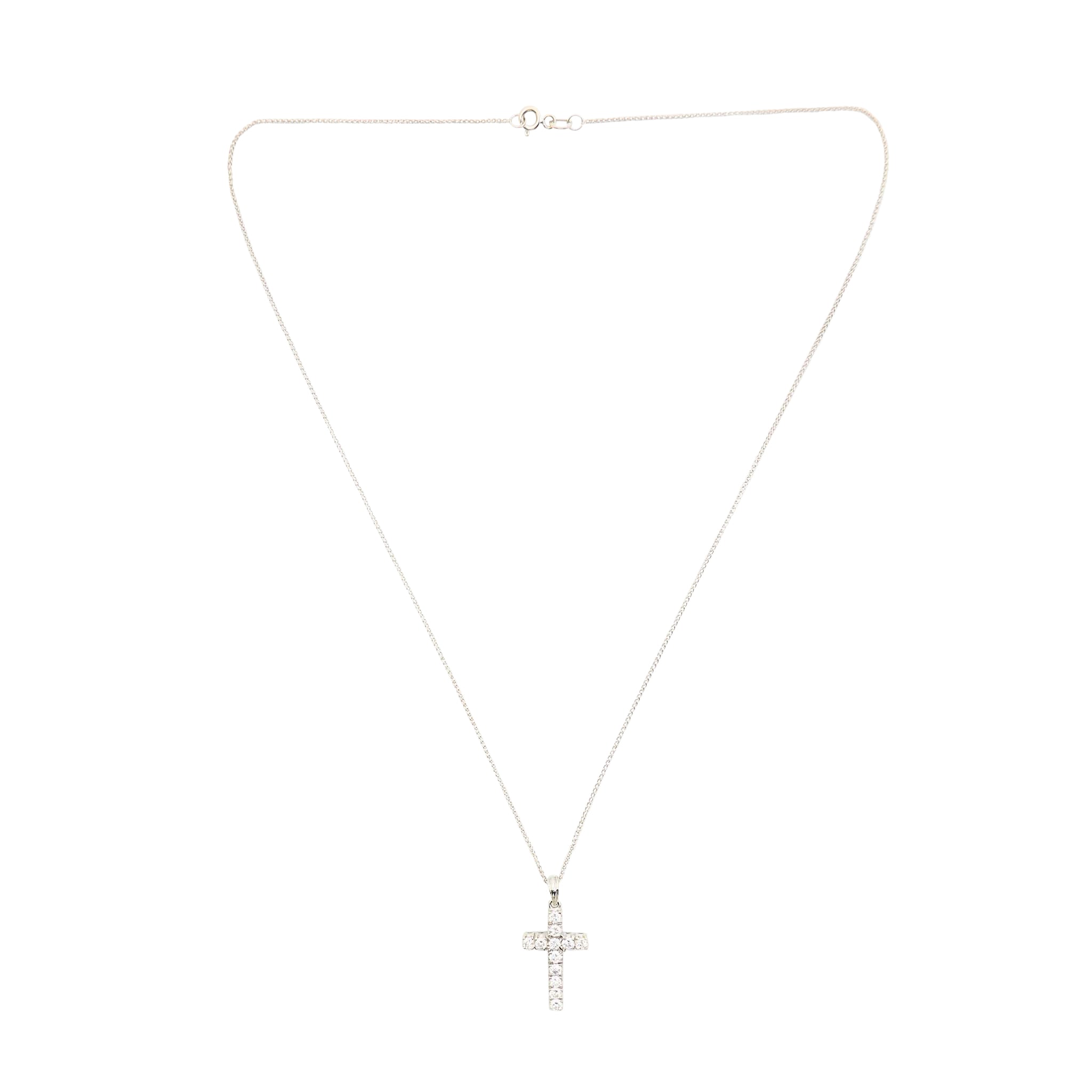 Custom MV&Co 18ct White Gold Diamond Cross Necklace