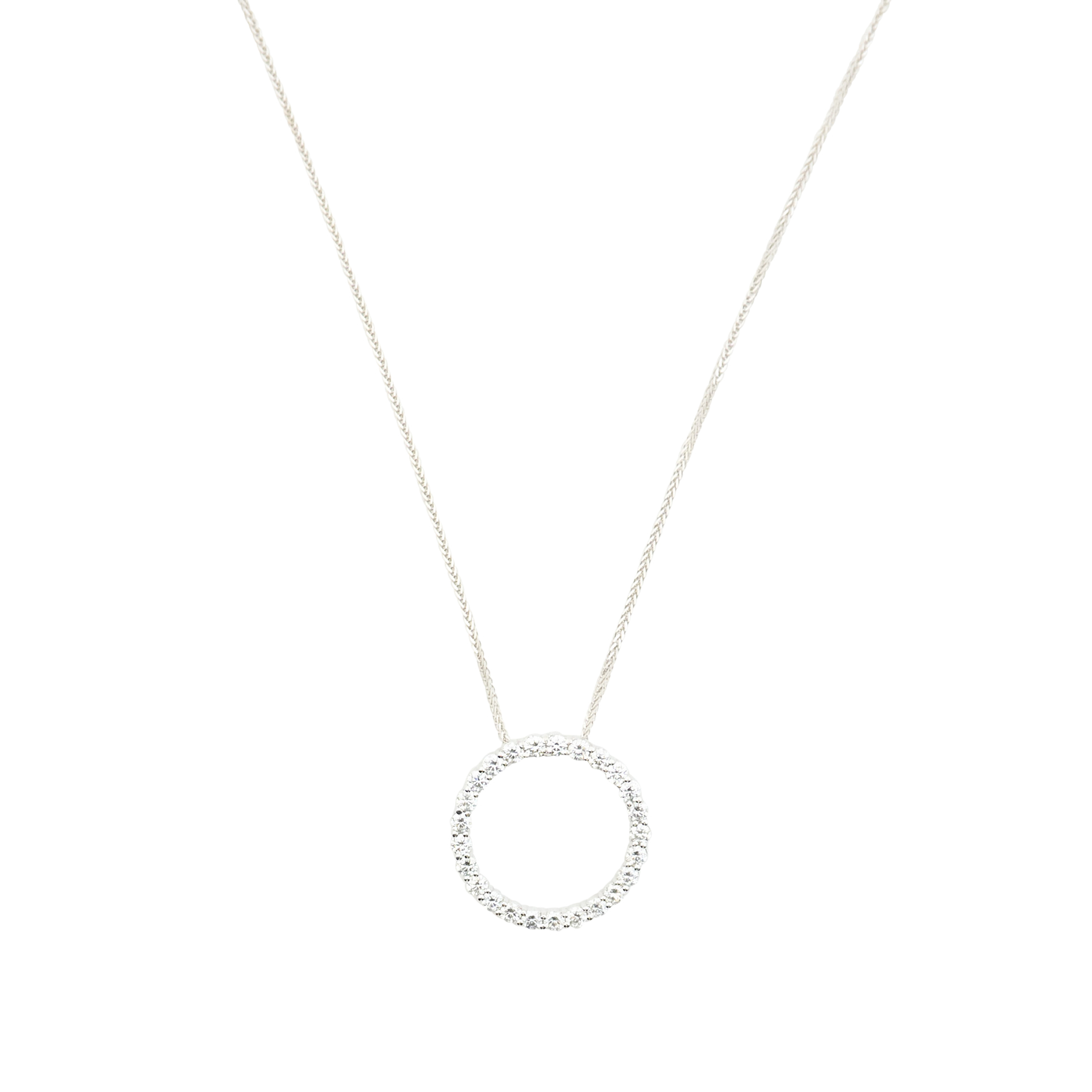 Fili 18ct White Gold Diamond Circle of Life Necklace