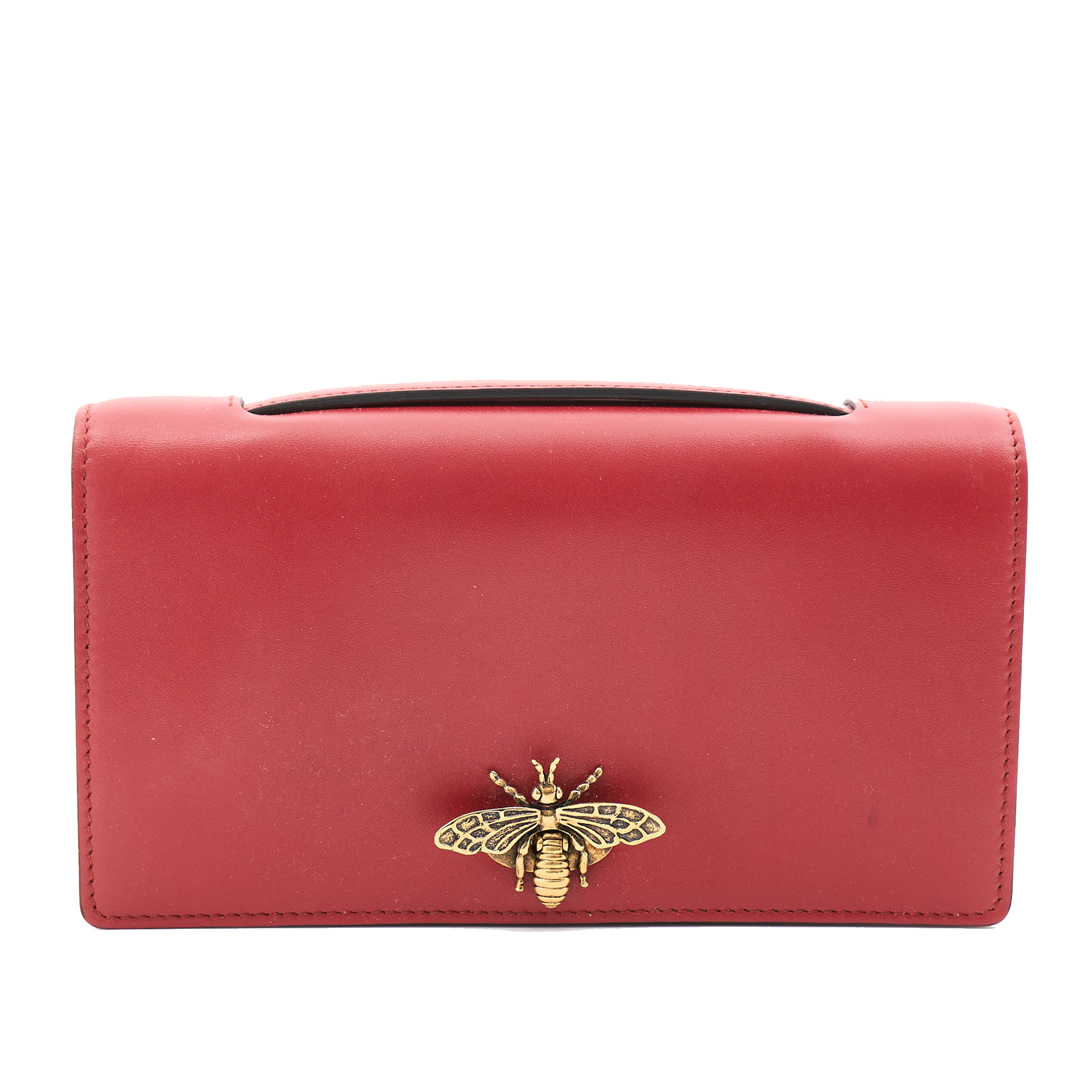 Christian Dior Bee Clutch Red Leather
