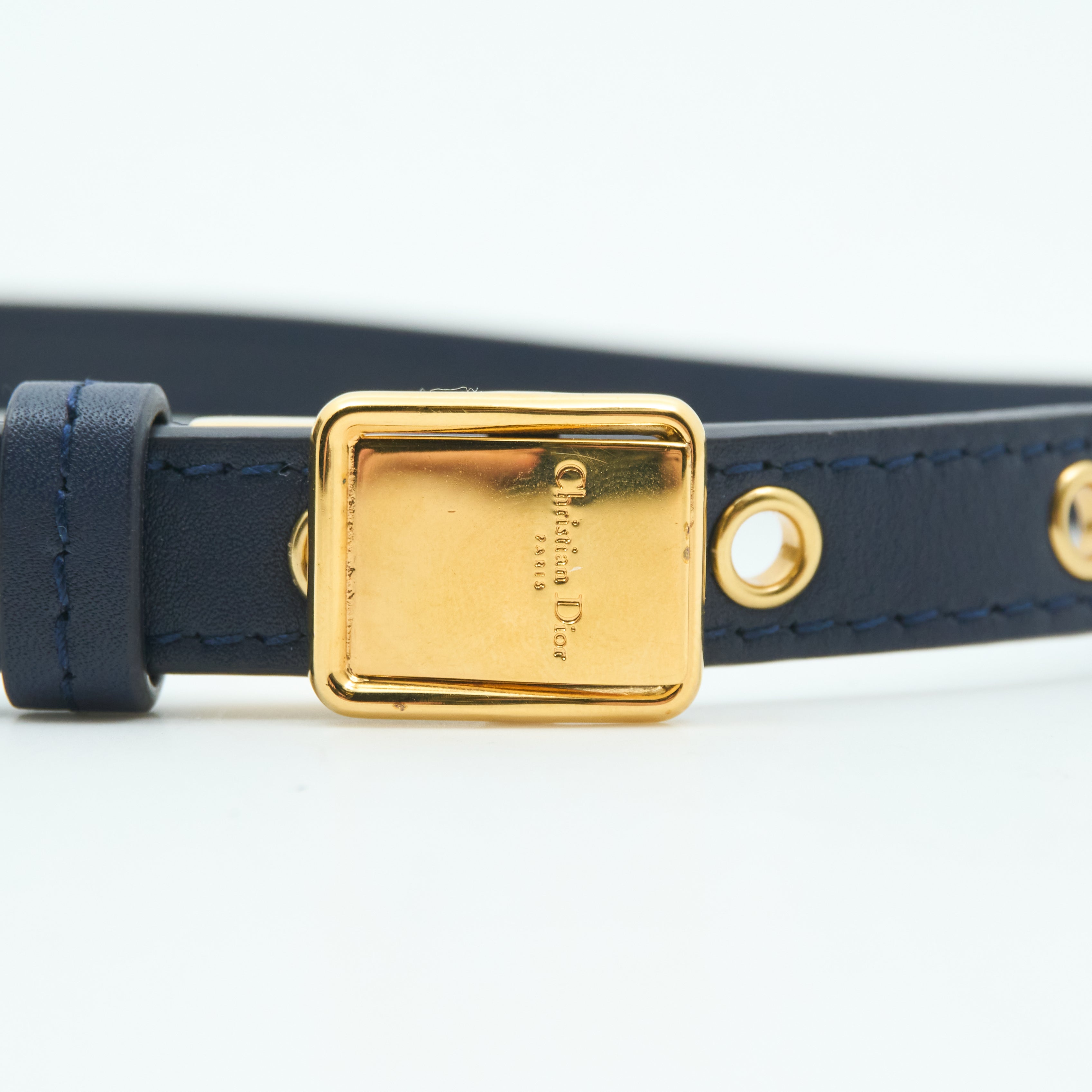 Dior Small Caro Bag in Blue Tweed