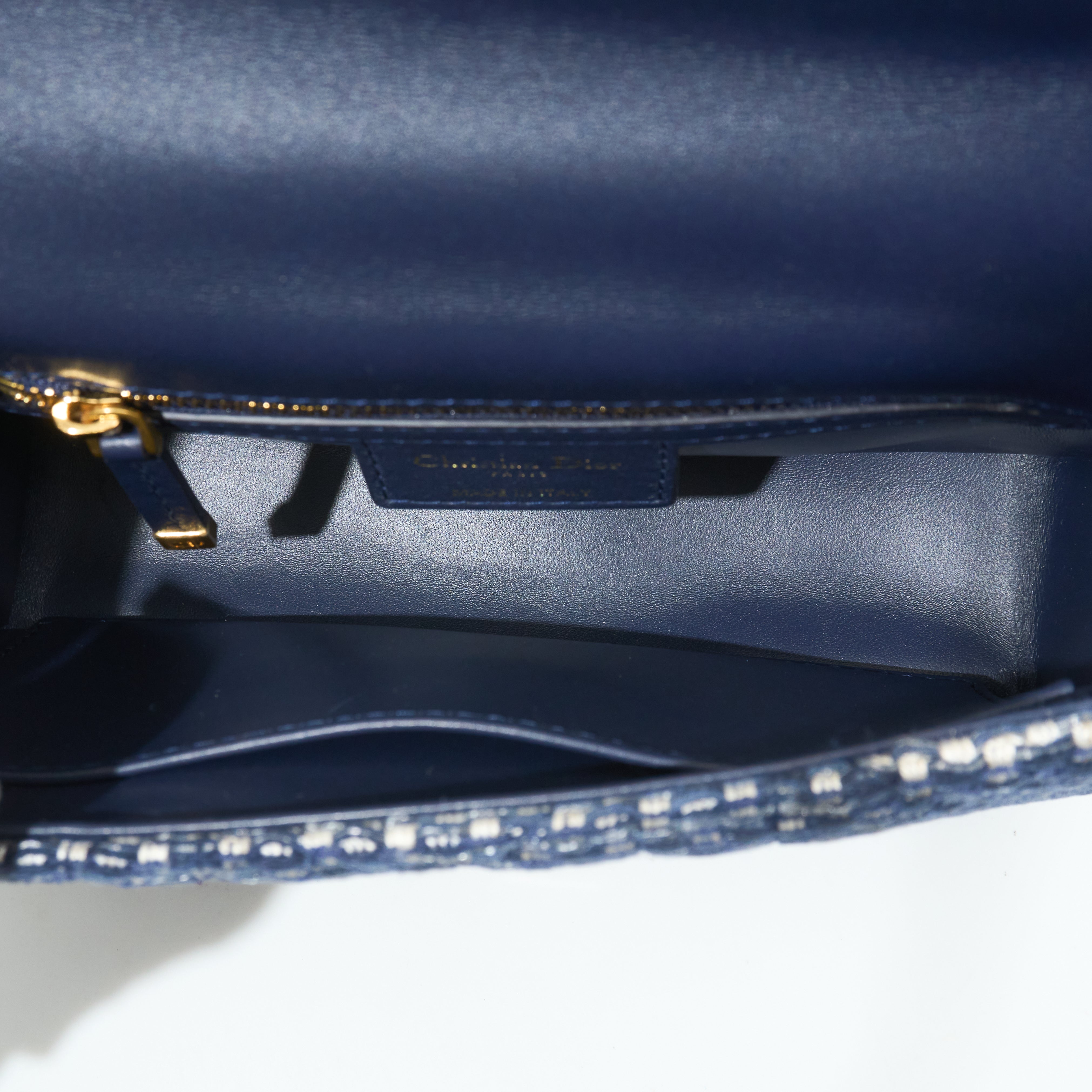 Dior Small Caro Bag in Blue Tweed