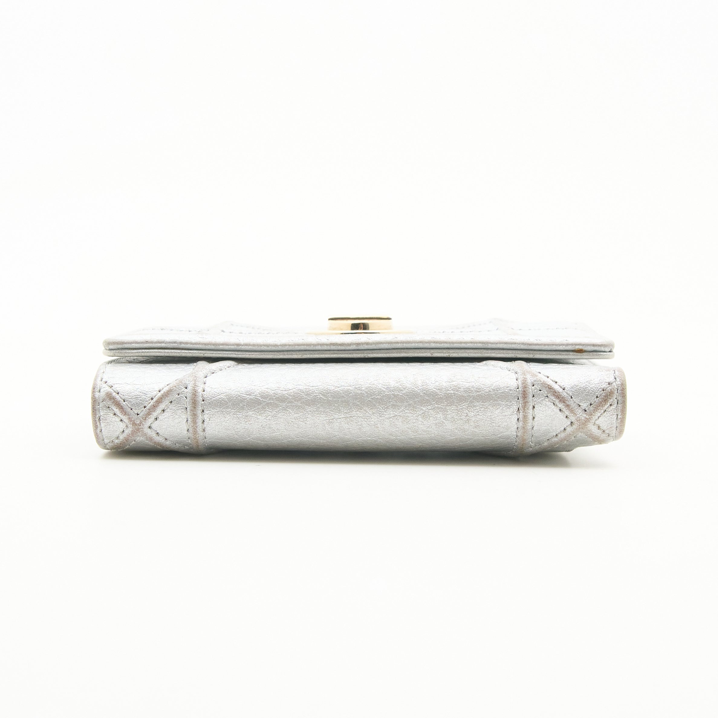 Christian Dior Diorama Silver Leather Wallet