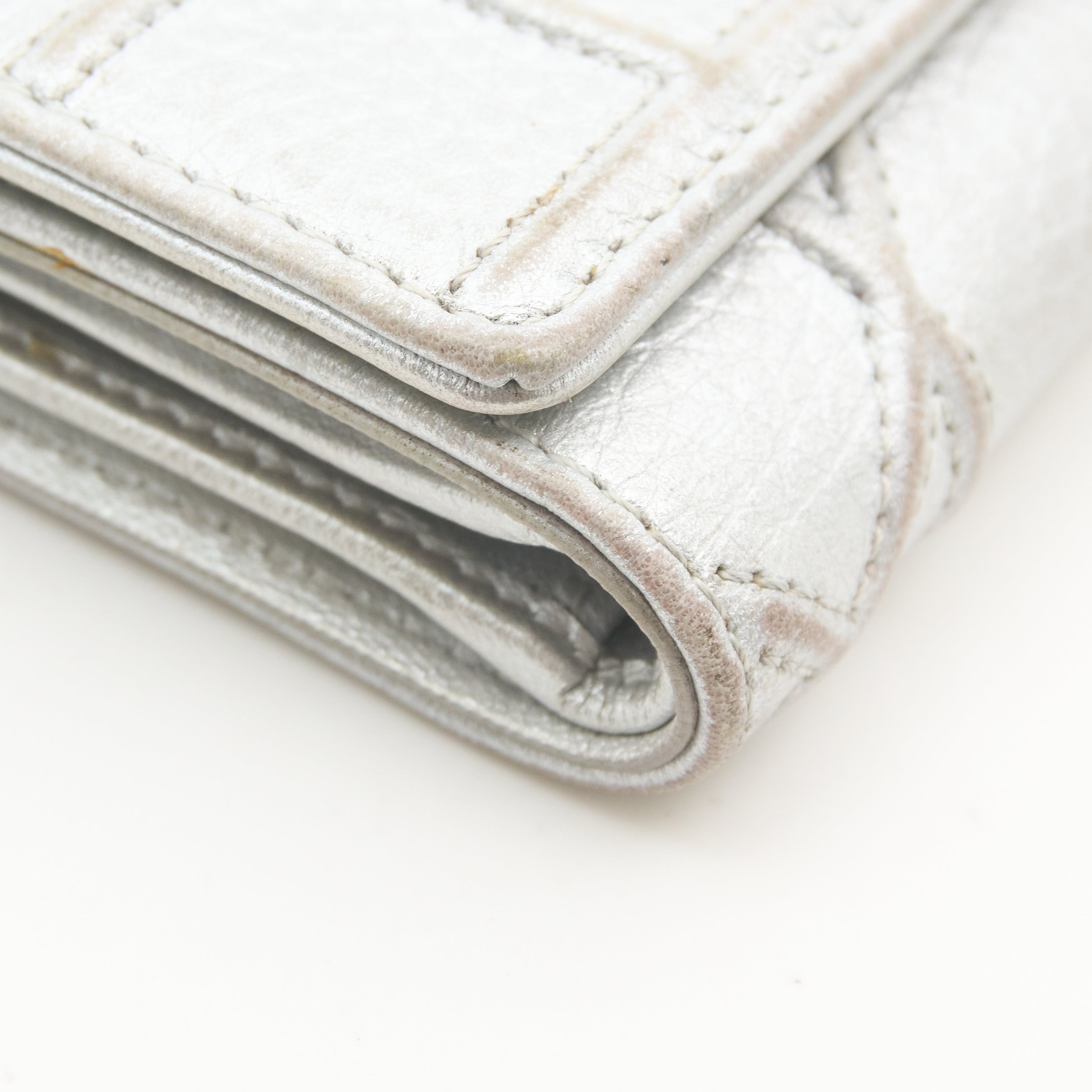 Christian Dior Diorama Silver Leather Wallet