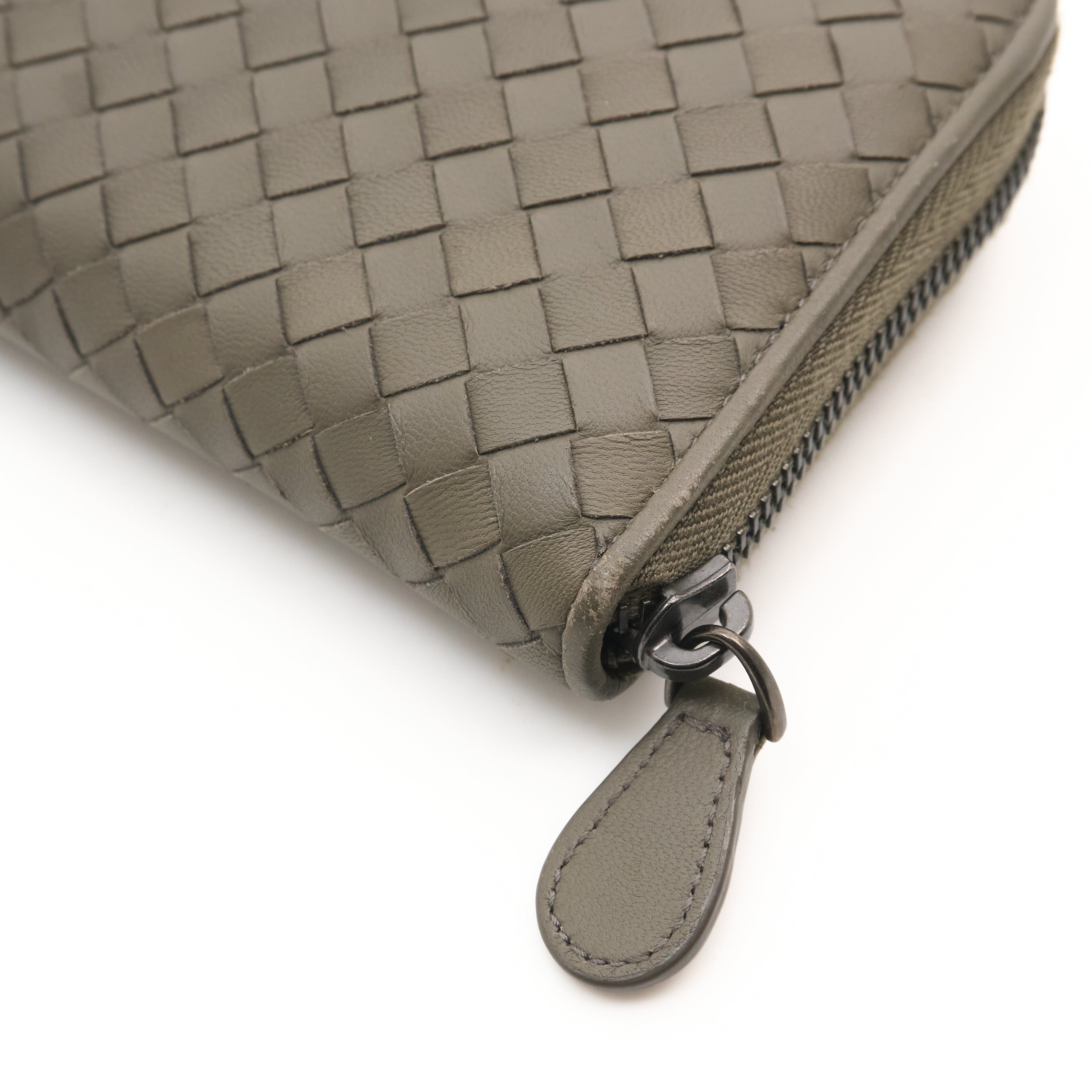 Bottega Veneta Intrecciato Leather Zip Around Wallet