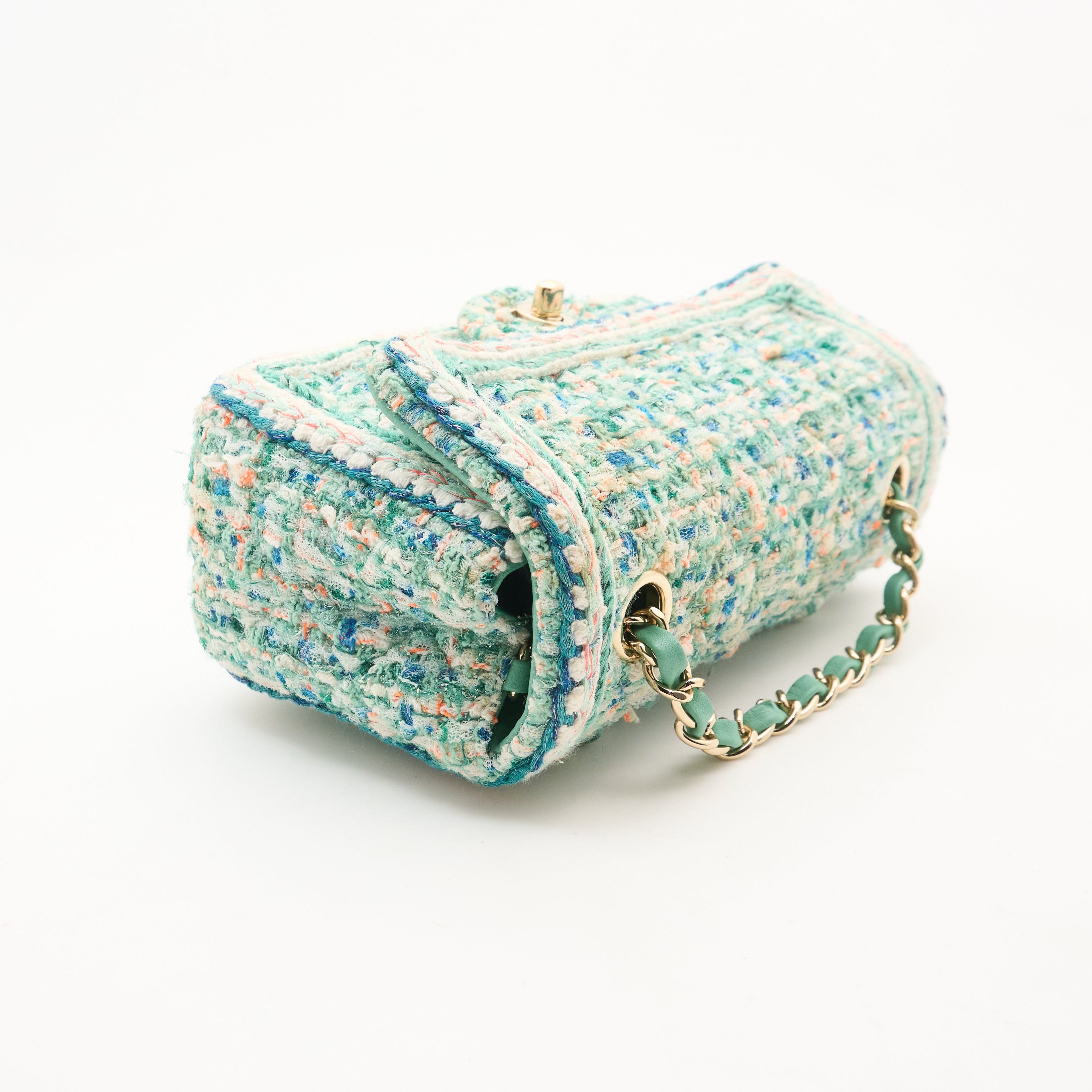 Chanel Classic Tweed Flap Bag LGHW