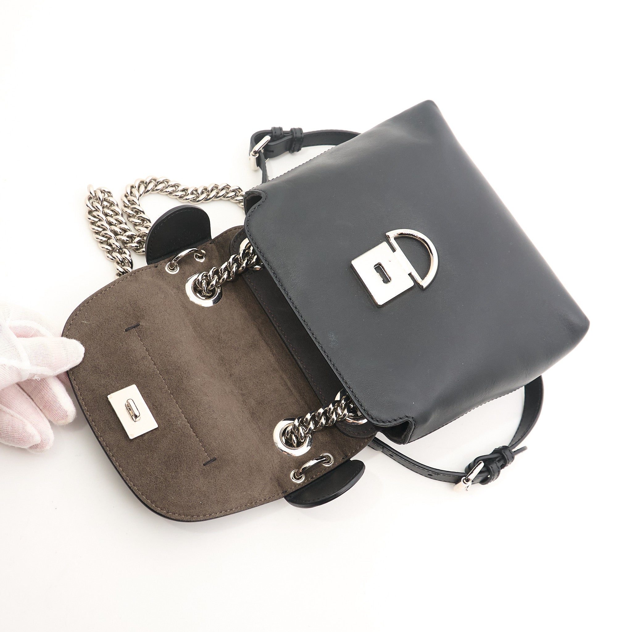 Fendi Black Leather Backpack