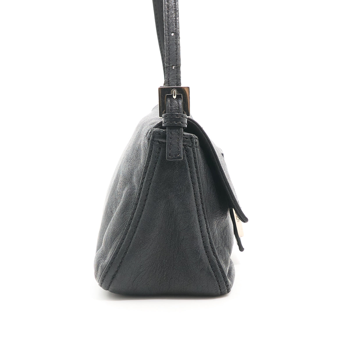 Fendi Vintage Black Leather Mamma Baguette Bag