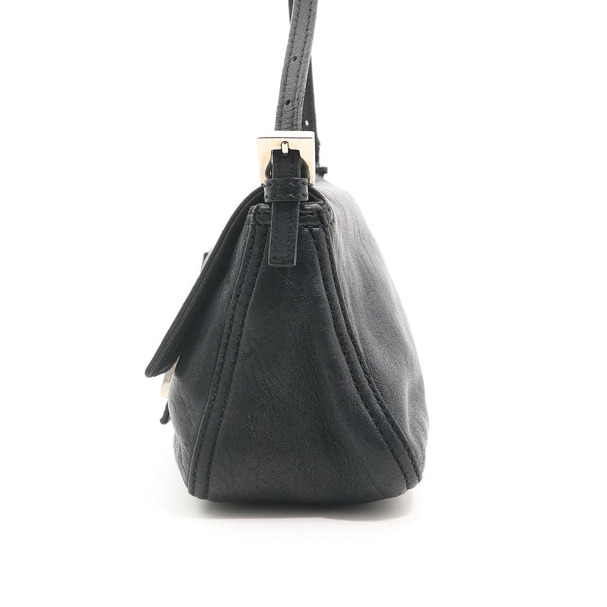 Fendi Vintage Black Leather Mamma Baguette Bag