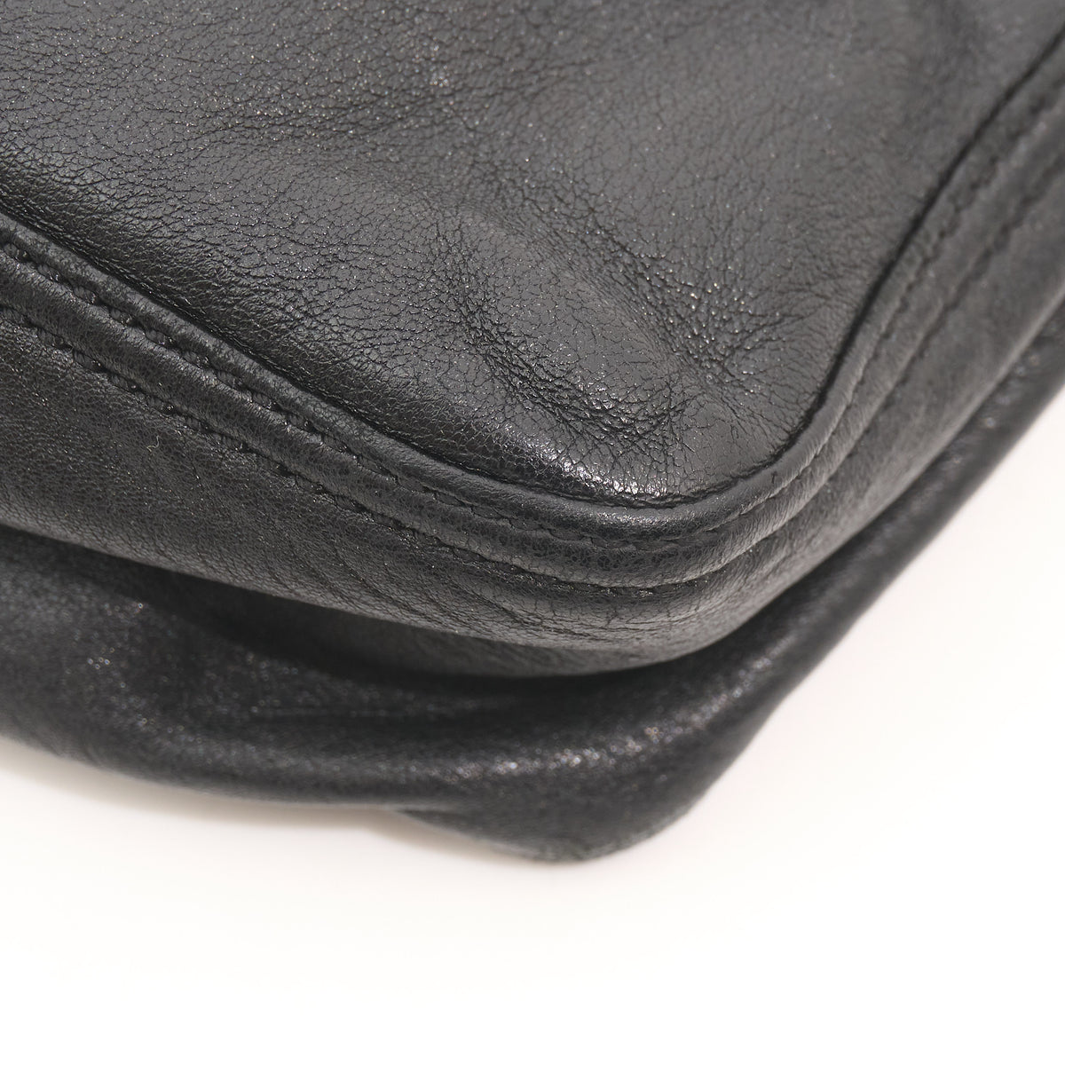 Fendi Vintage Black Leather Mamma Baguette Bag