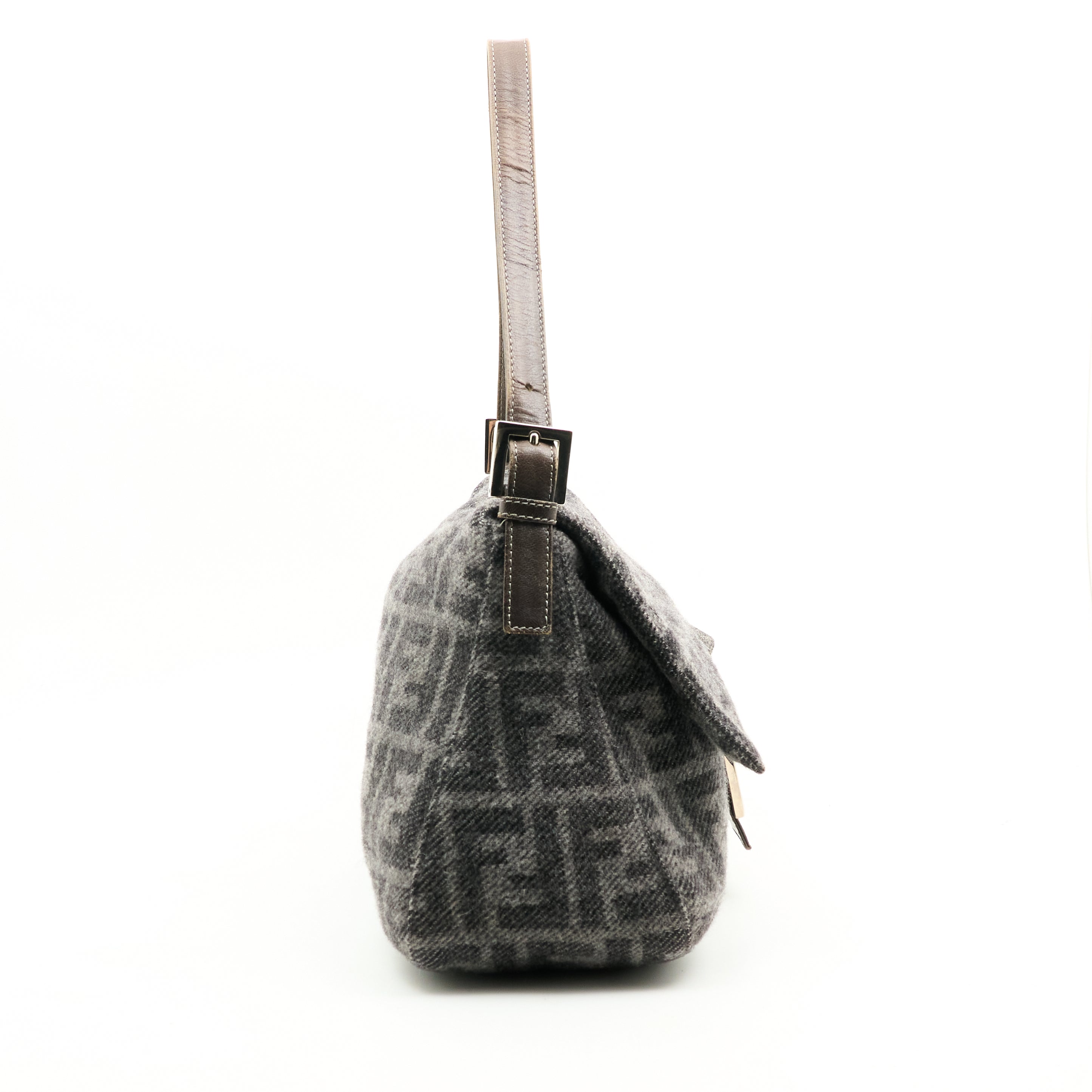 Fendi Zucca Wool Shoulder  Bag