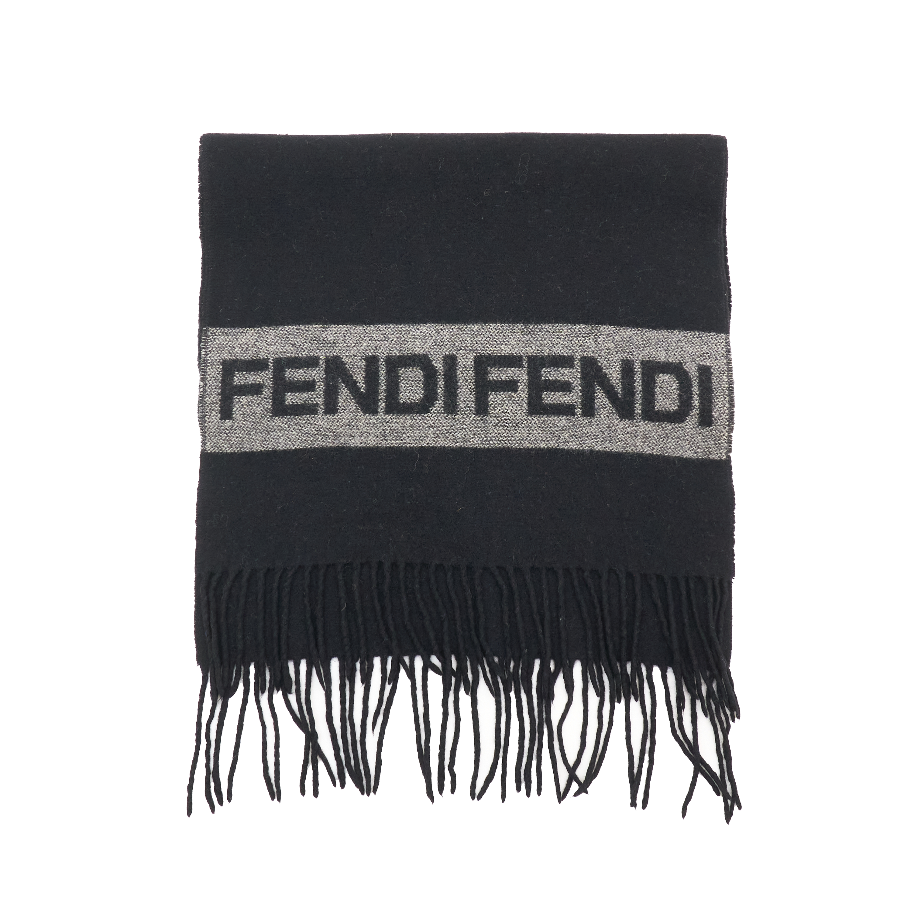 Fendi Black Wool Scarf